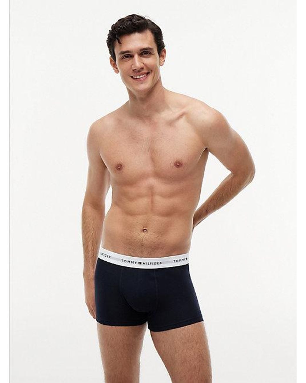 Tommy Hilfiger Blue 3-Pack Signature Logo Waistband Trunks for men