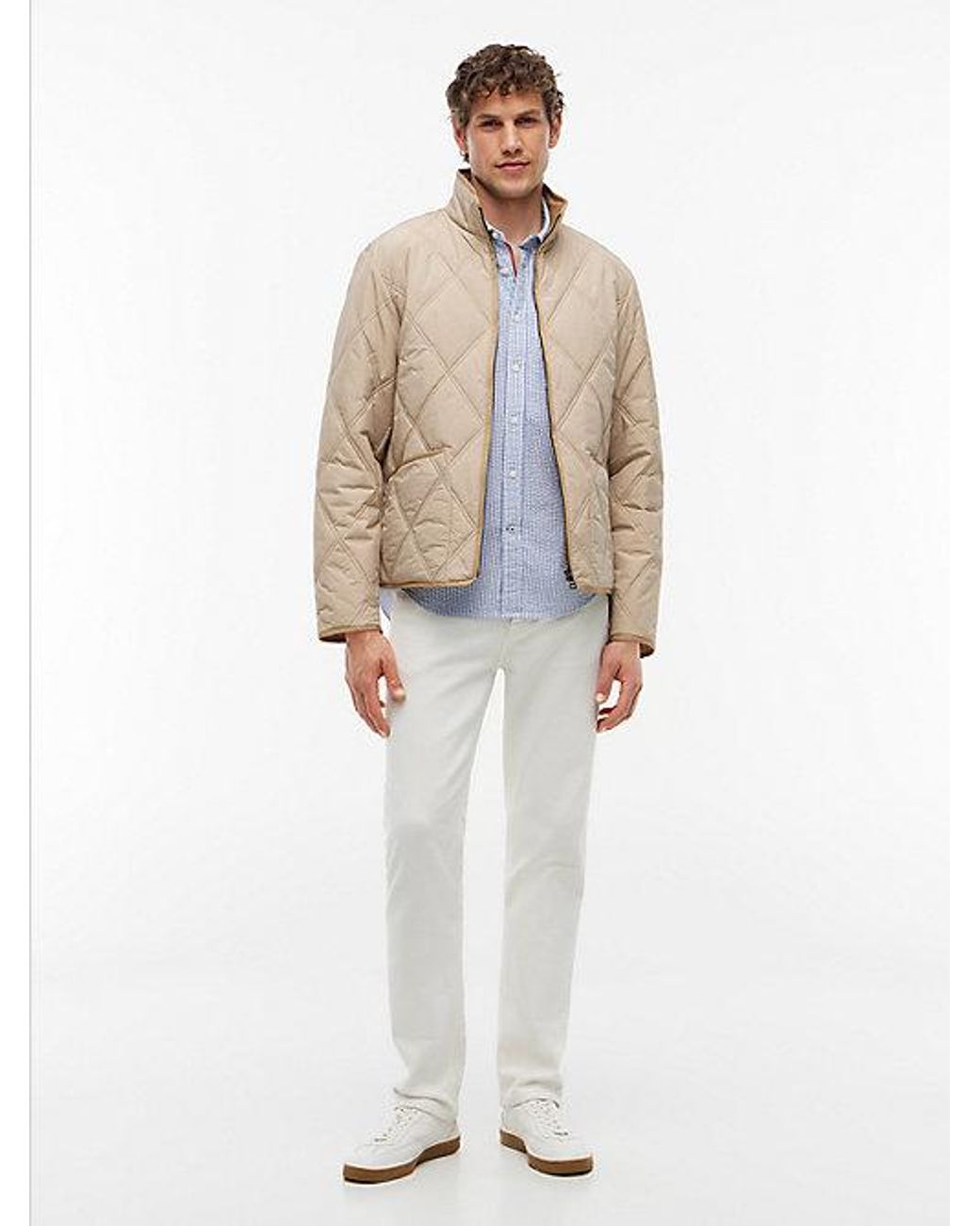 Tommy Hilfiger Natural Diamond Quilted Zip-Thru Jacket for men