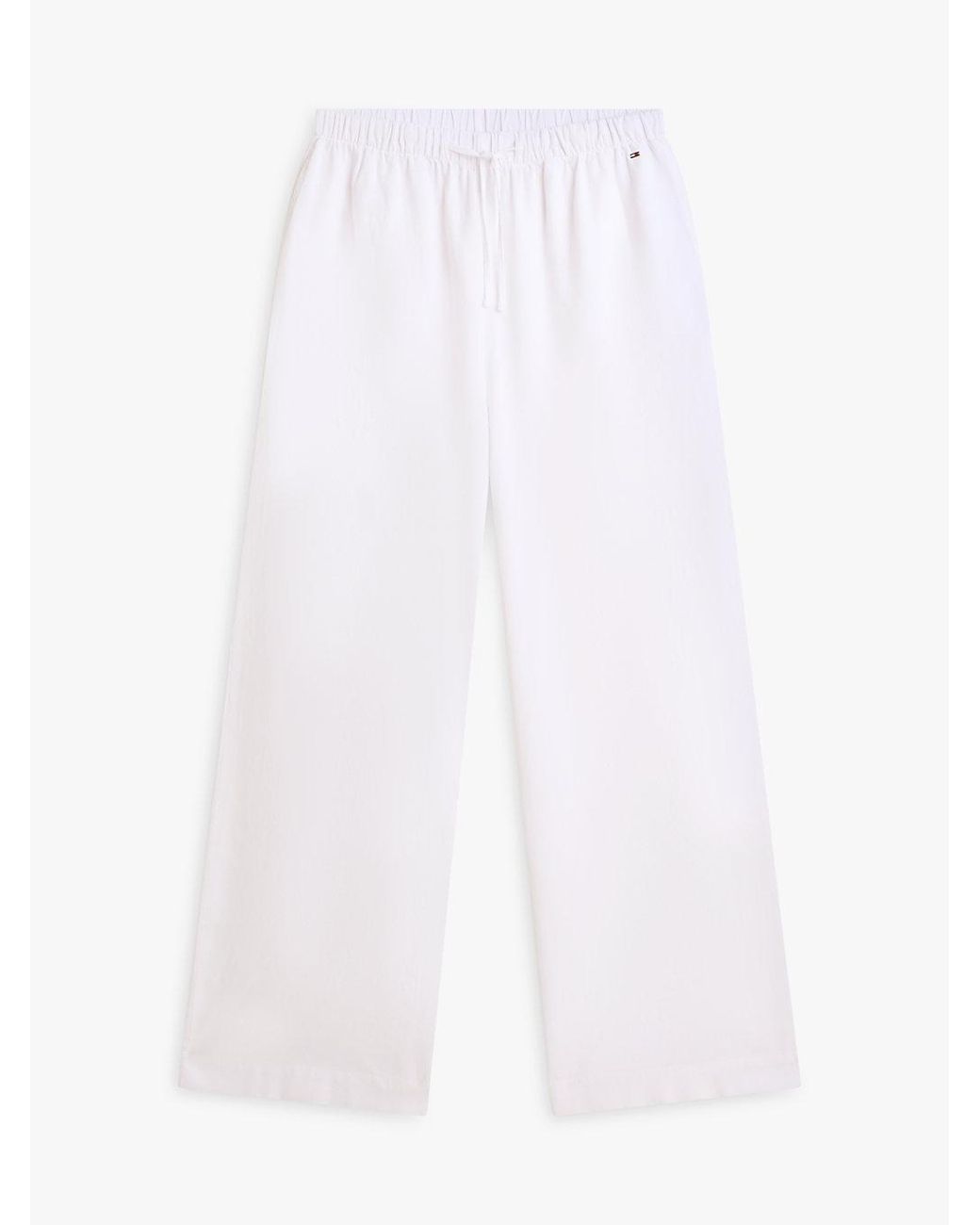 Pantalon De Plage Ample Avec Lin Tommy Hilfiger en coloris White