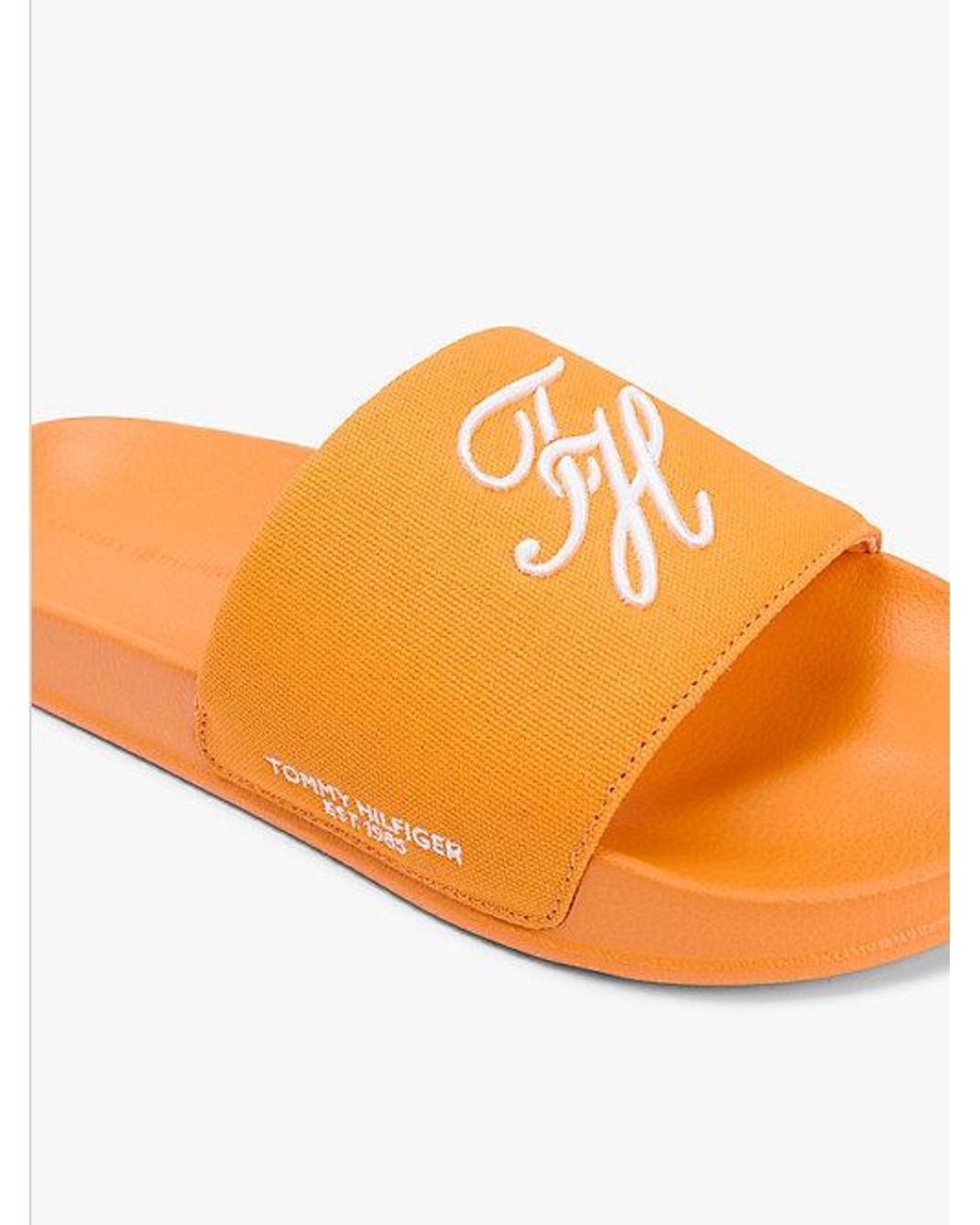 Tommy Hilfiger Canvas Badslipper Met Geborduurd Logo in het Orange voor heren