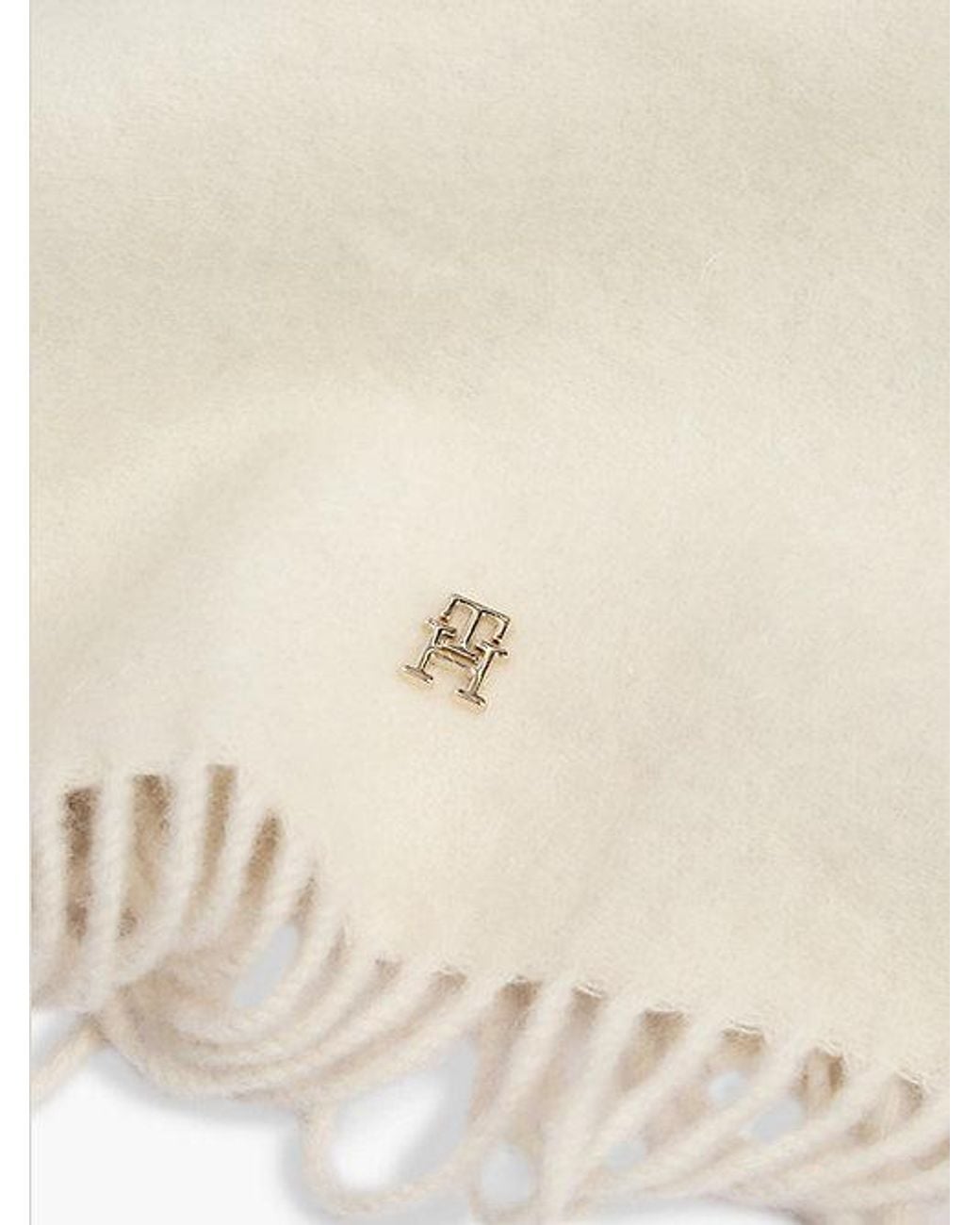 Tommy Hilfiger White Chic Pure Wool Scarf