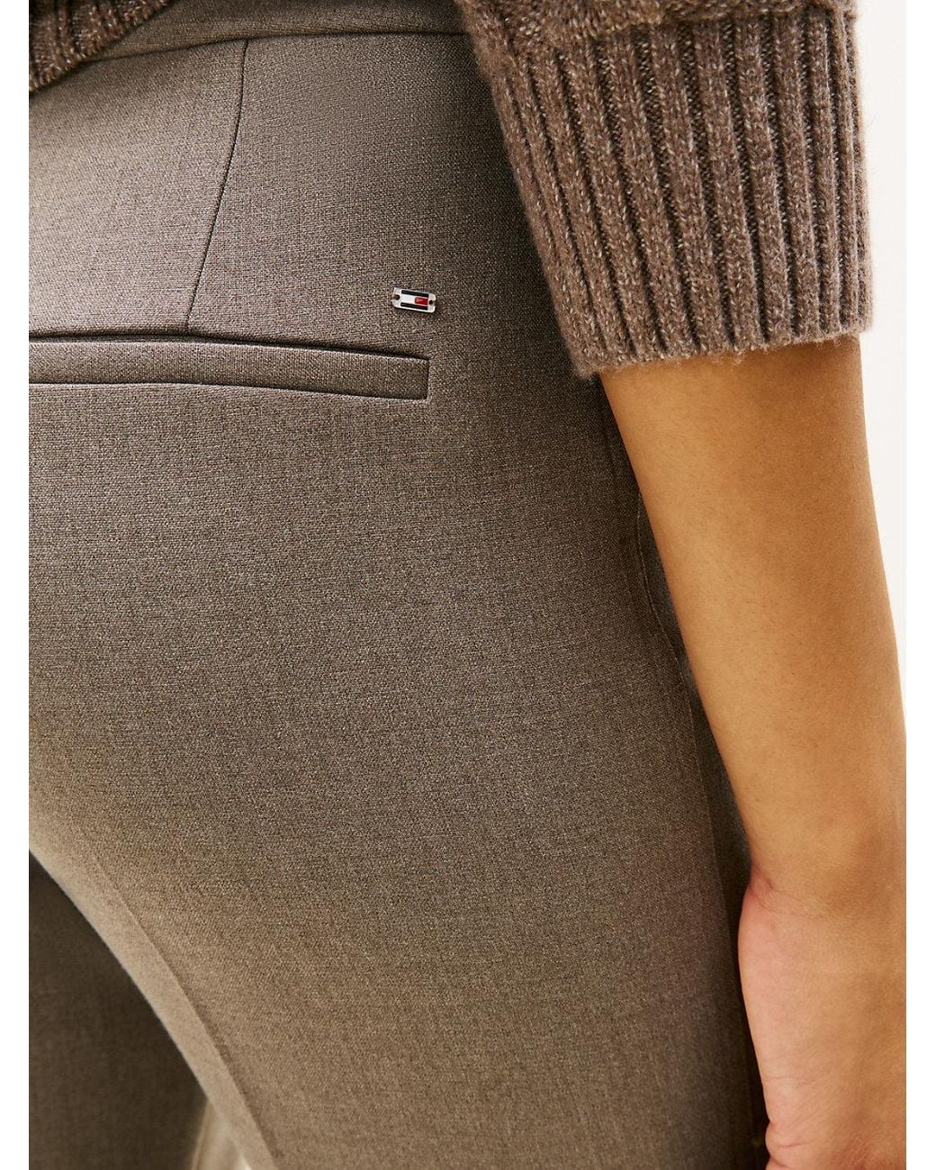 Tommy Hilfiger Natural Pressed Crease Kick Flare Trousers