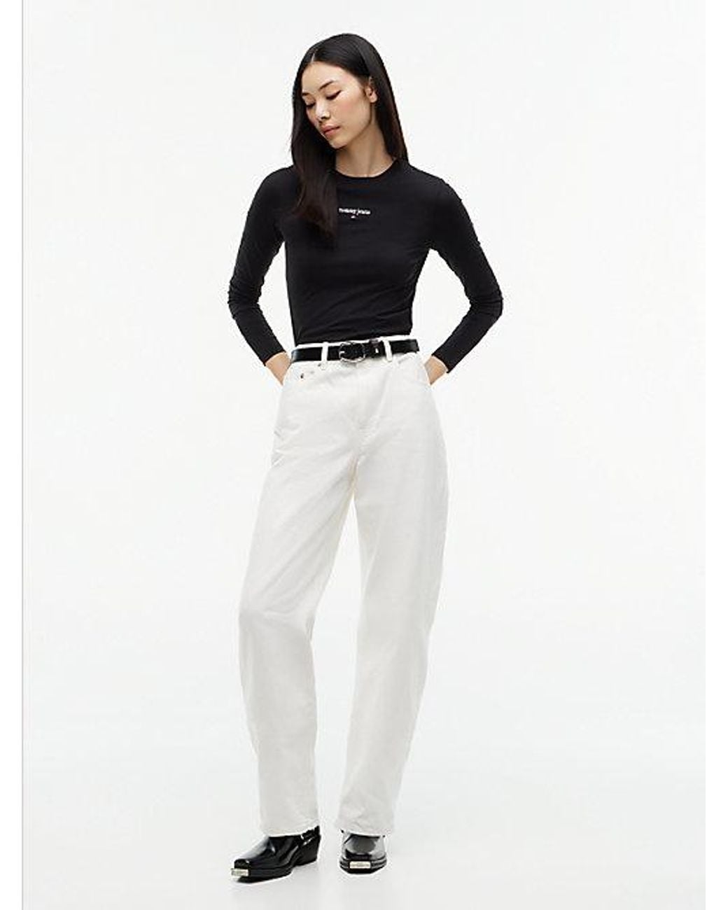 Tommy Hilfiger Black Classic Logo Slim Long Sleeve T-Shirt