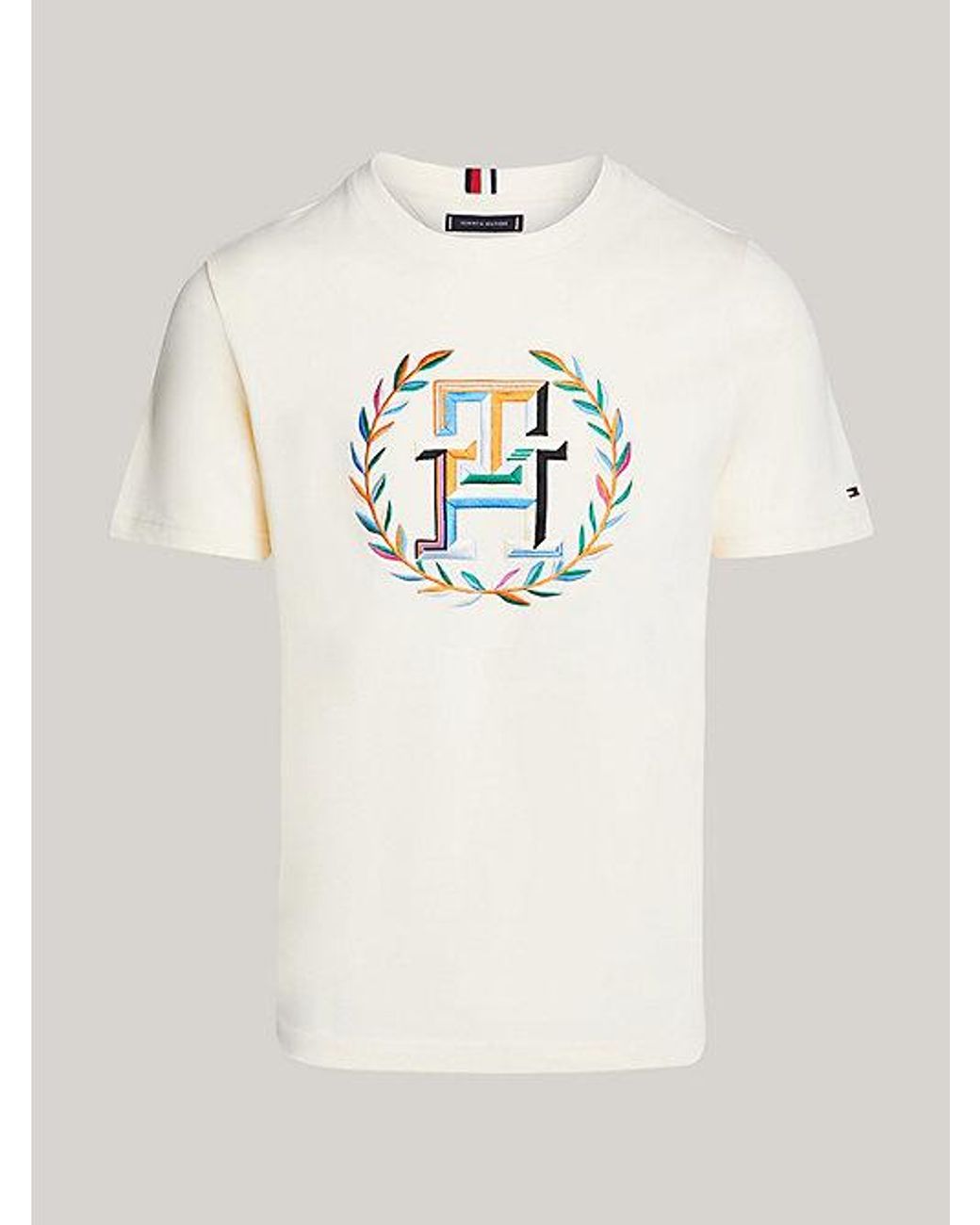 Tommy Hilfiger T-Shirt mit Archive-Wappen-Logo in Natur für Herren | Lyst DE | T-Shirts