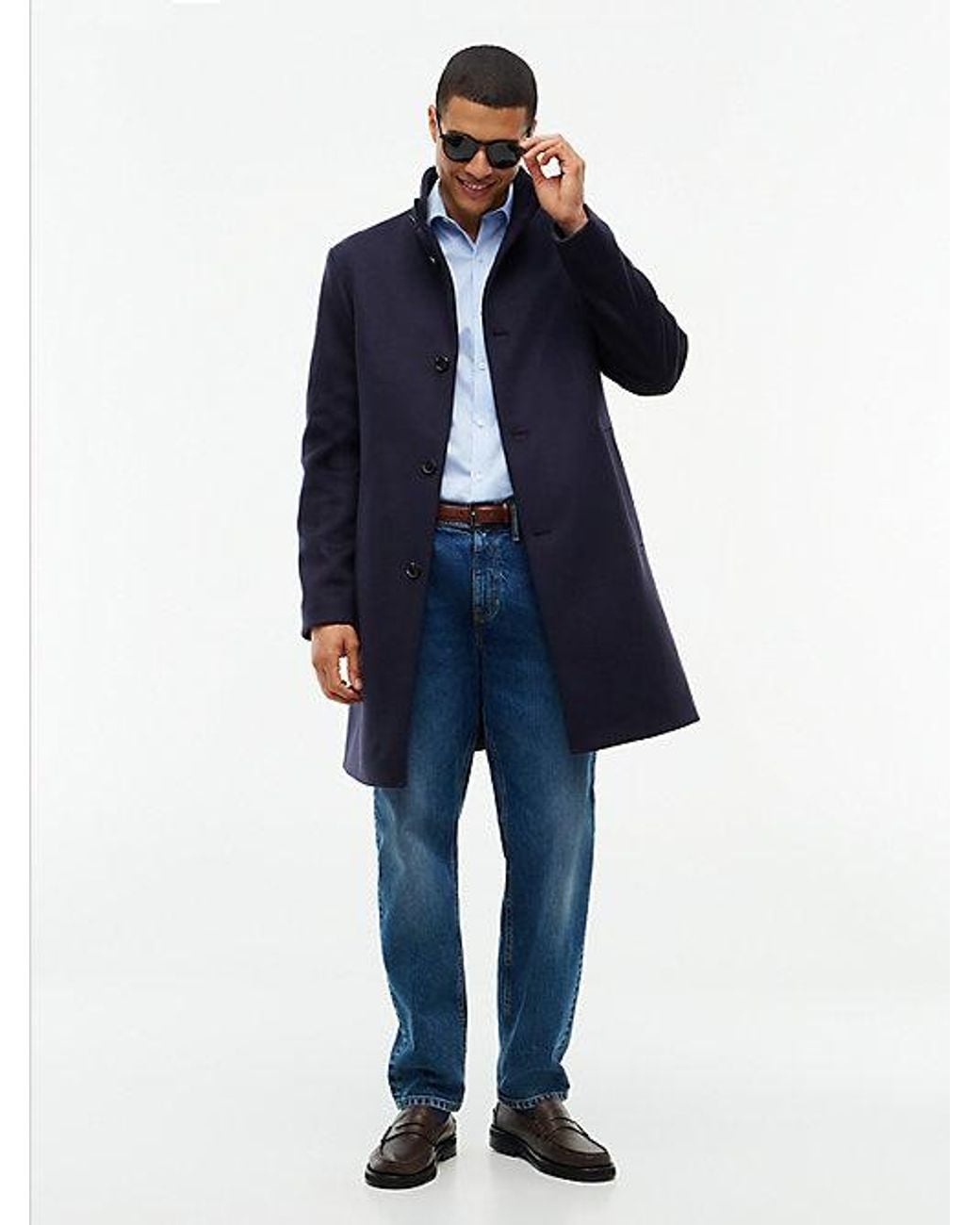 Tommy Hilfiger Blue New York Label Wool Blend Coat for men