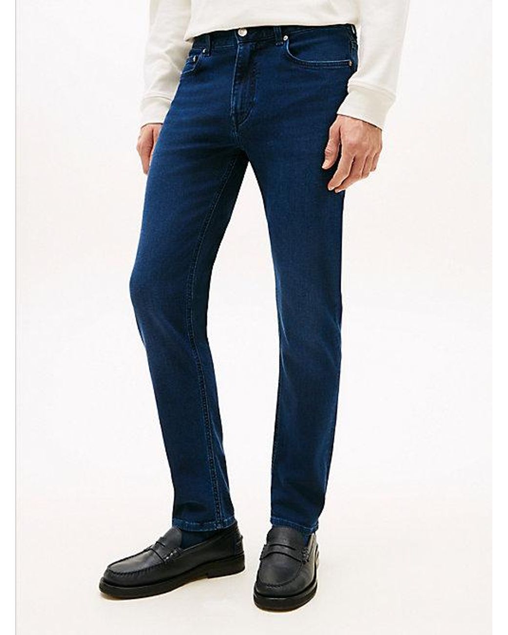 Vaqueros Bleecker Con Efecto Usado Tommy Hilfiger de hombre de color Blue