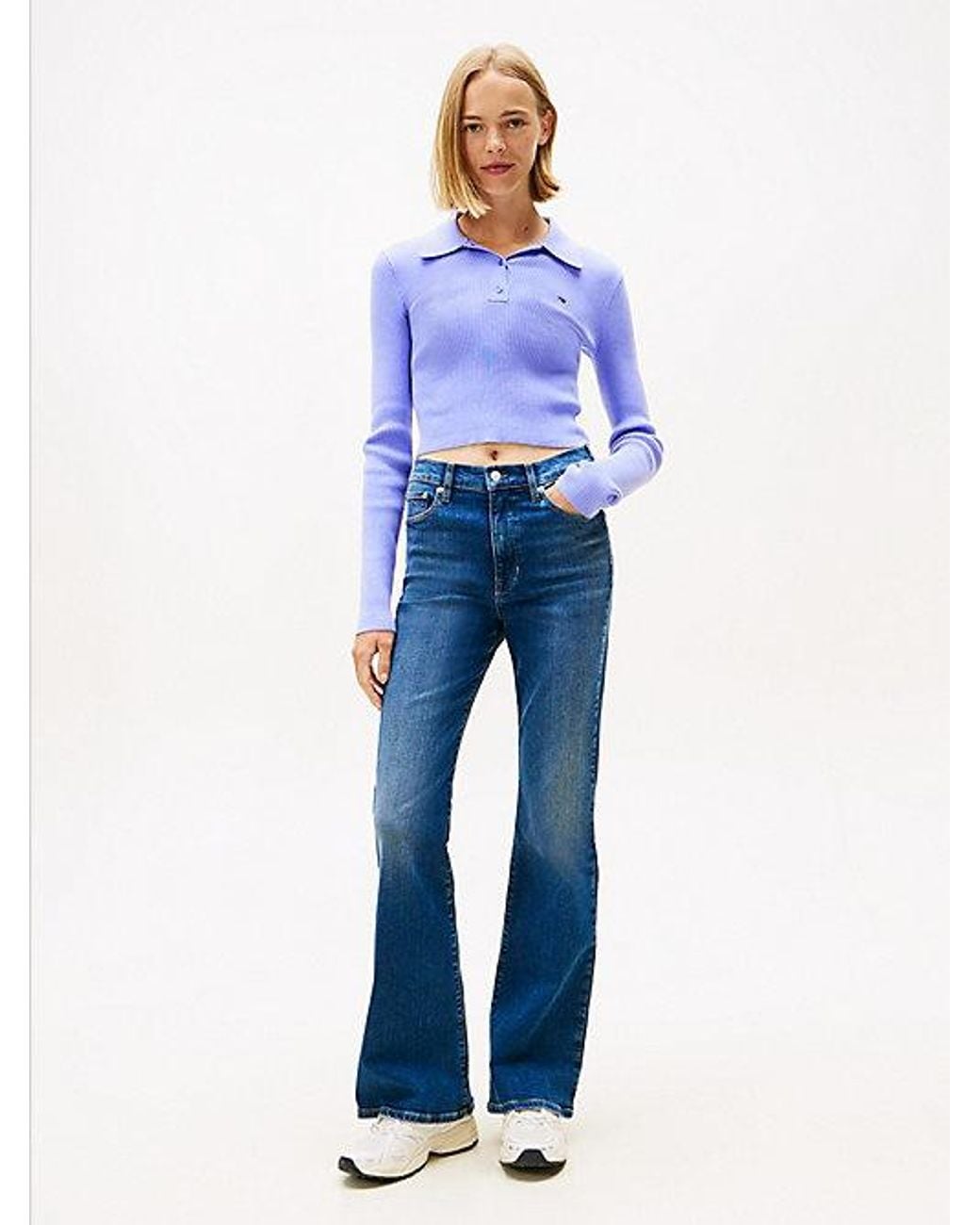 Tommy Hilfiger Blue Sylvia High Rise Skinny Flared Jeans