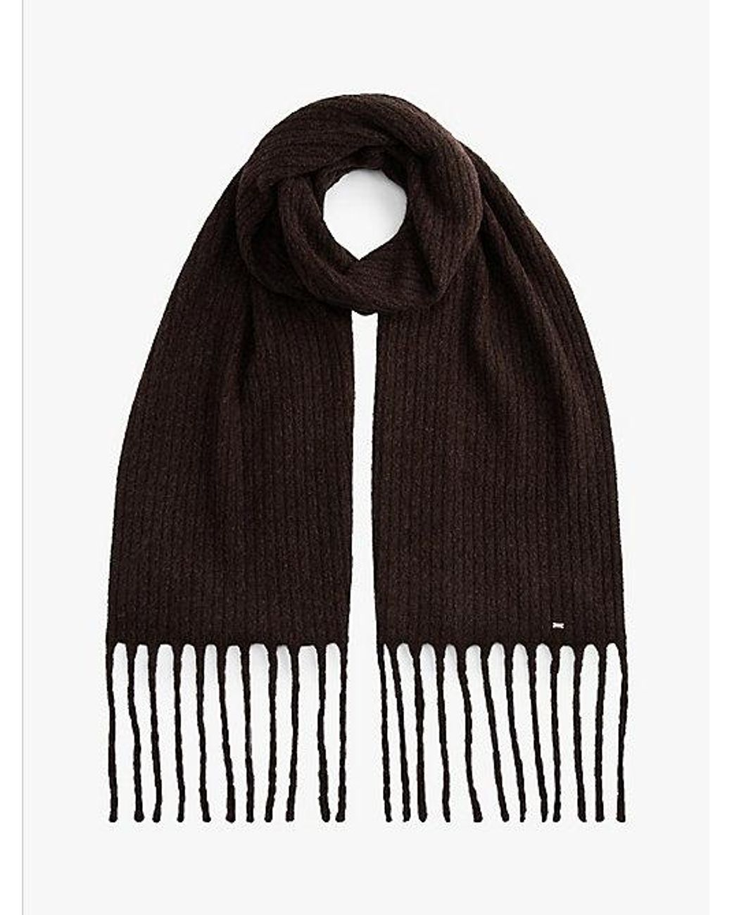 Tommy Hilfiger Black Hilfiger Metal Flag Cable Knit Scarf
