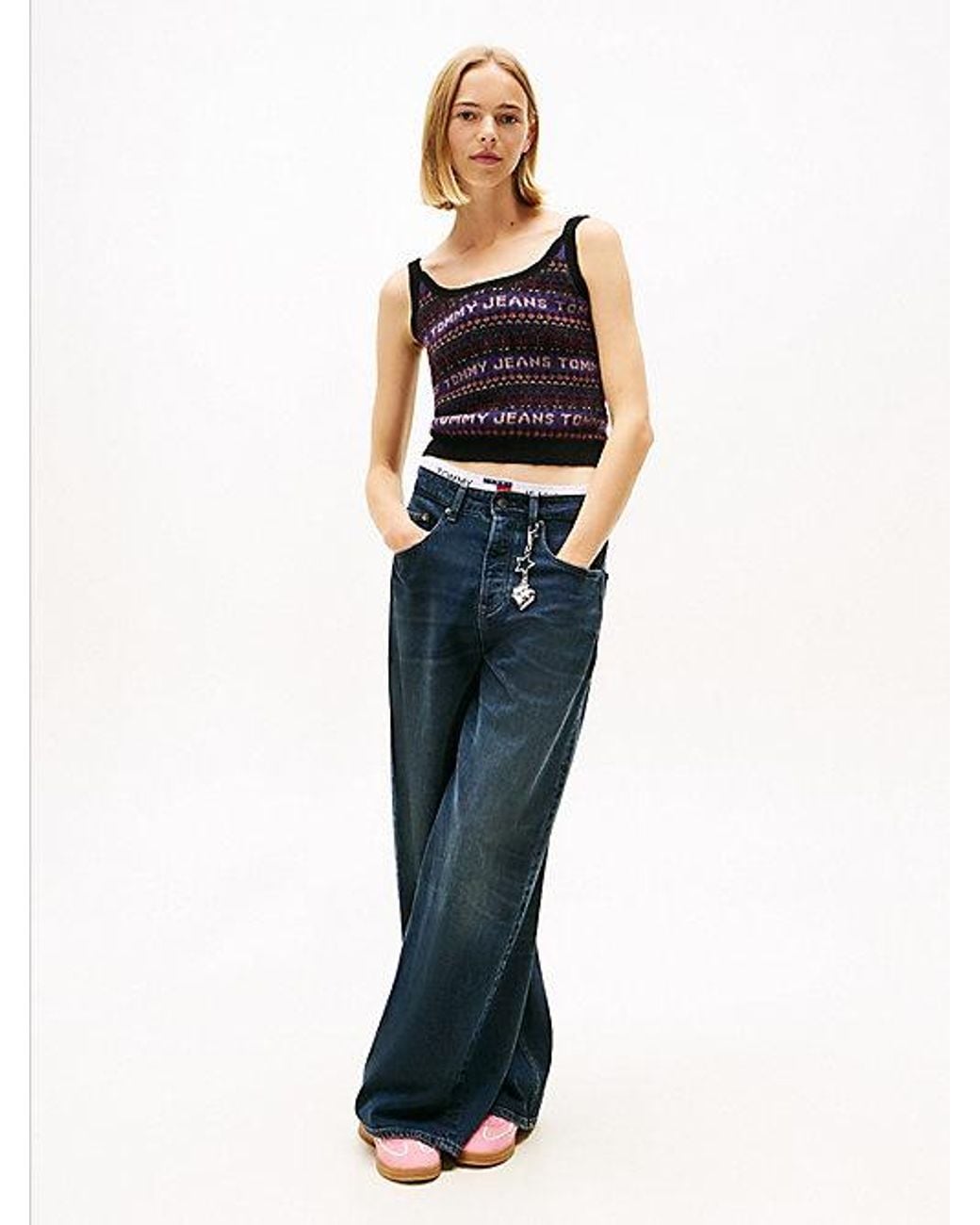 Tommy Hilfiger Blue Fair Isle Slim Knit Cami Top