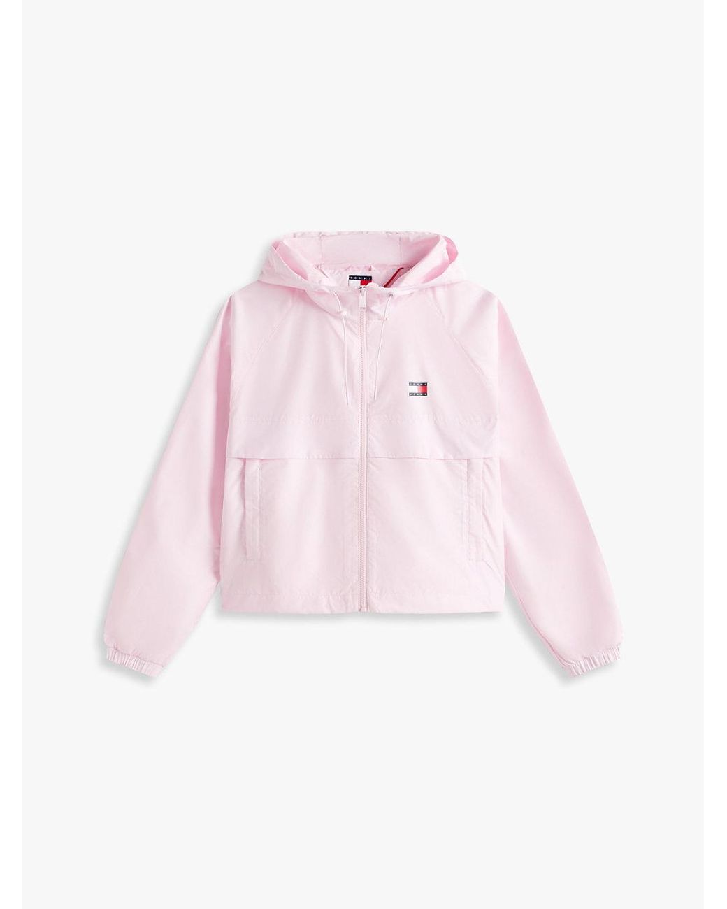 Tommy Hilfiger White Relaxed Water Repellent Ripstop Hooded Windbreaker