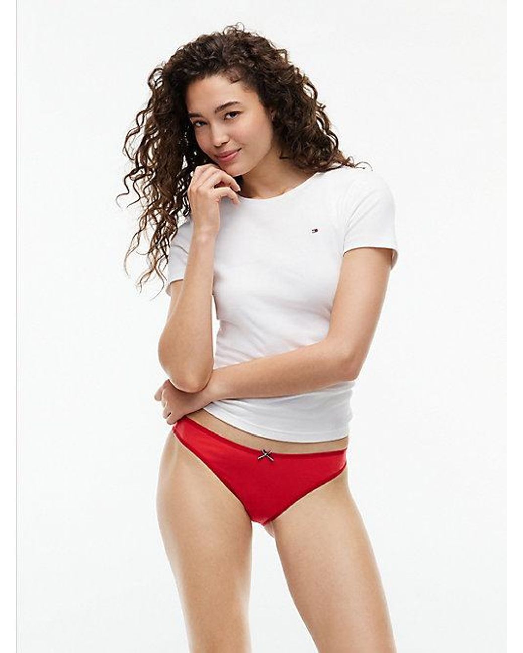 Tommy Hilfiger Blue 3 Pack Global Stripe Bow Brazilian Briefs