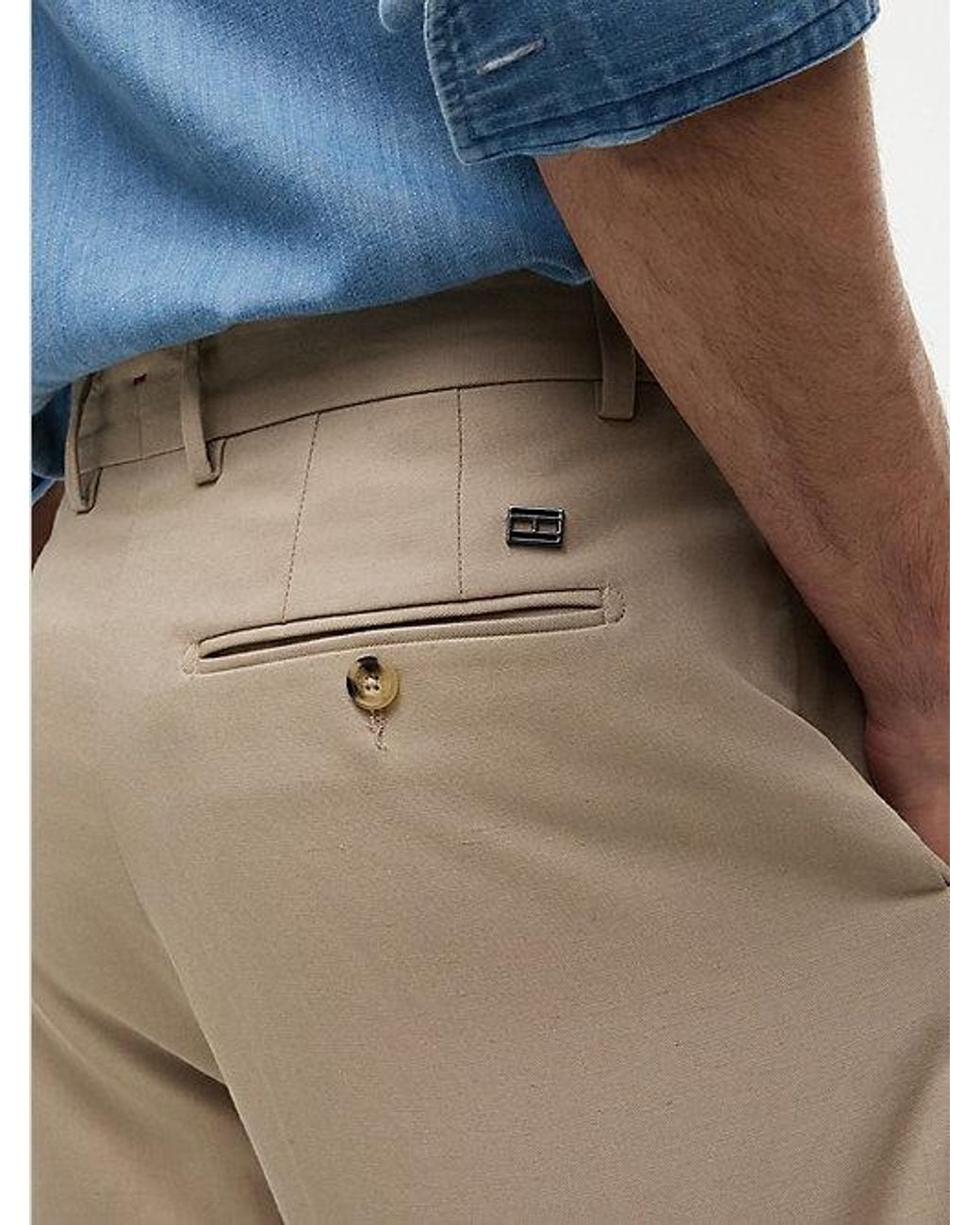 Tommy Hilfiger Blue New York Label Relaxed Shorts With Linen for men