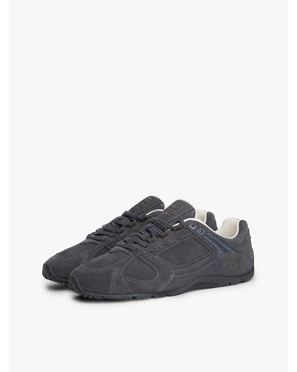 Tommy Hilfiger Gray Archive Runner Suede Cleat Low Profile Trainers