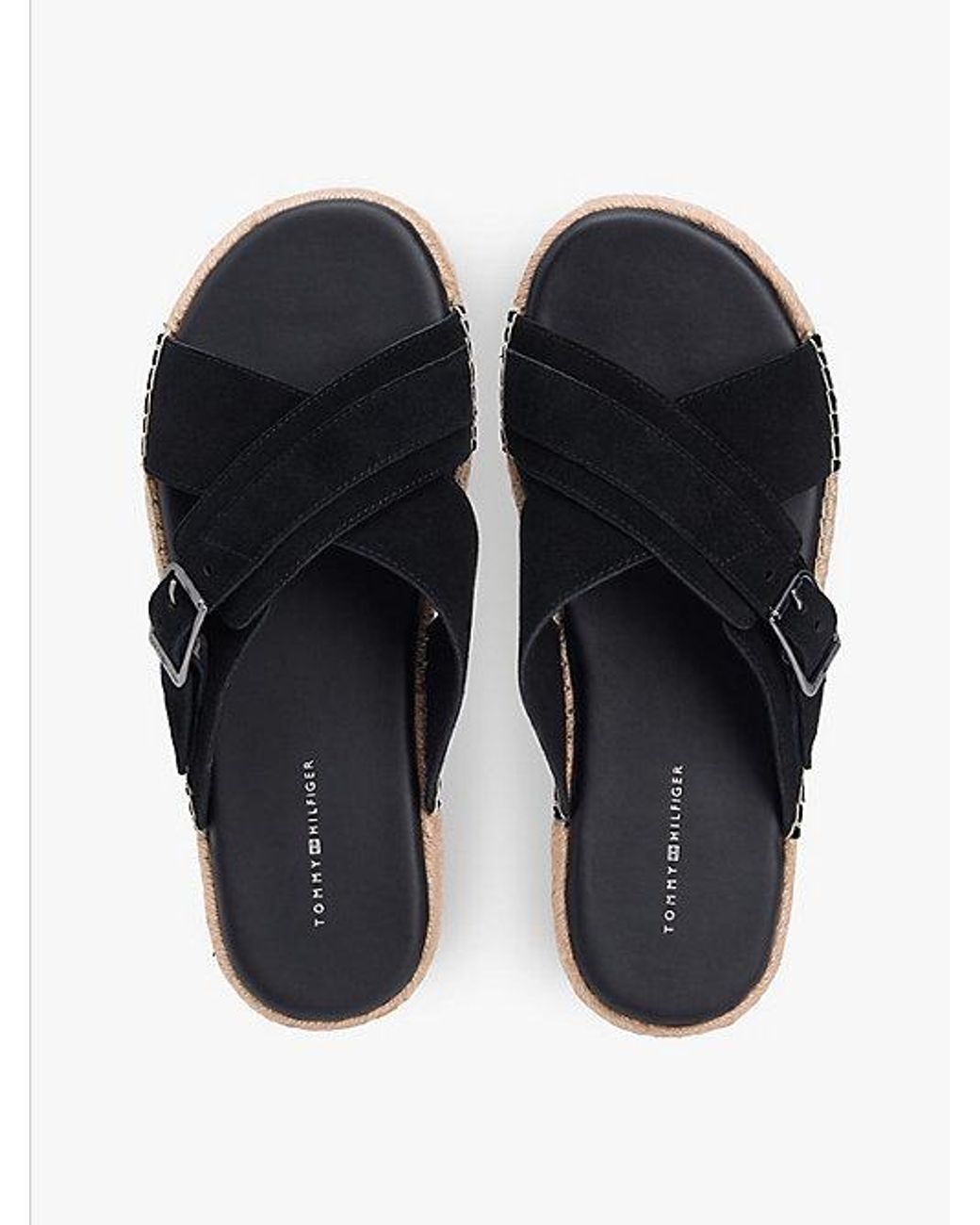 Tommy Hilfiger Flexibele Suède Sandaal Met Gesp in het Blue voor heren