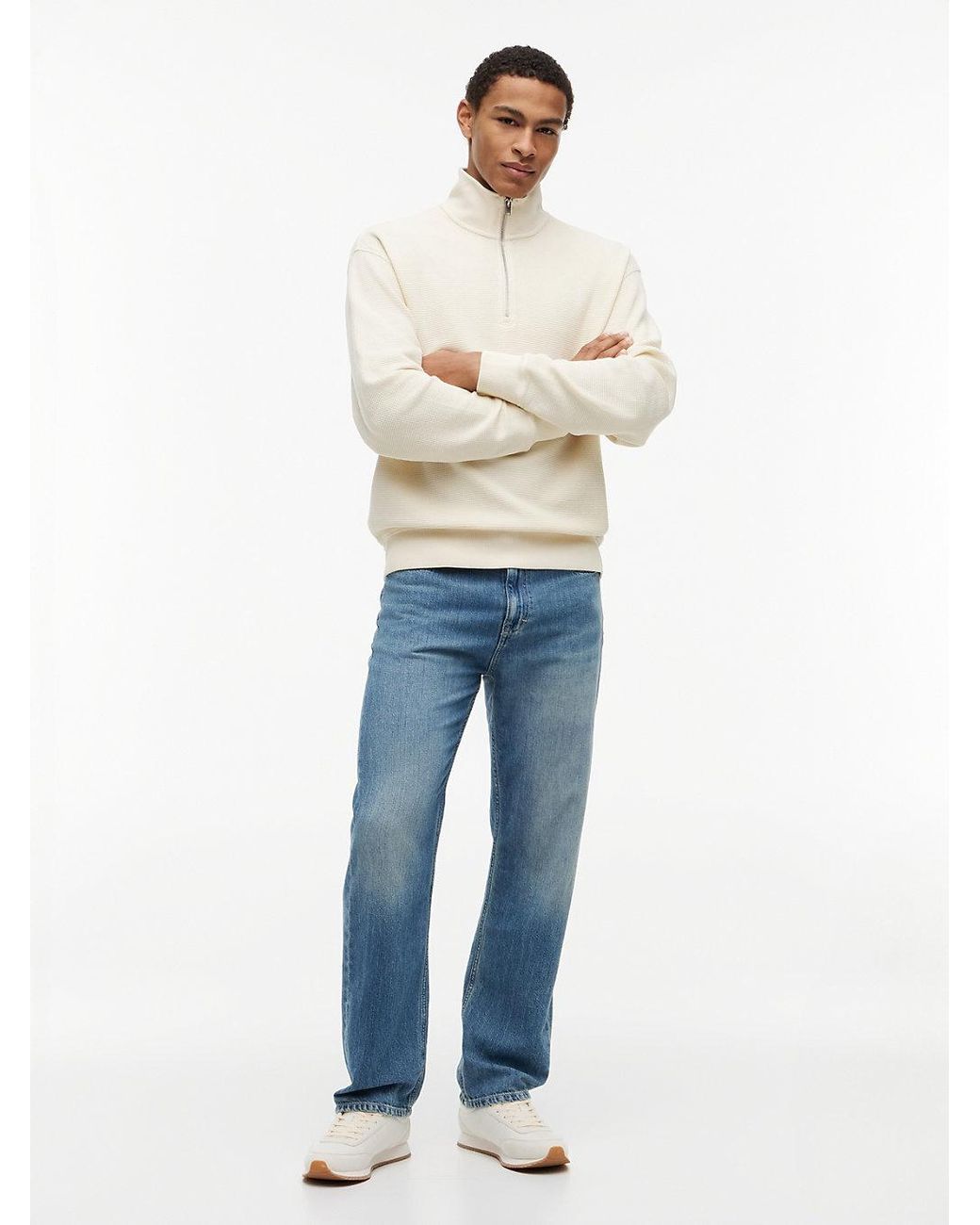 Tommy Hilfiger Blue Otis Regular Straight Jeans With Linen for men