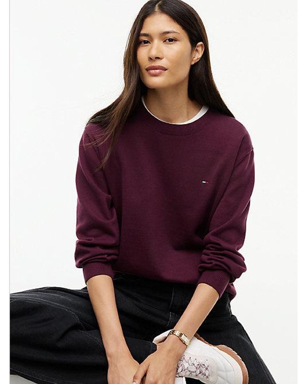 Tommy Hilfiger Purple Tommy Jeans Relaxed Crew Neck Jumper