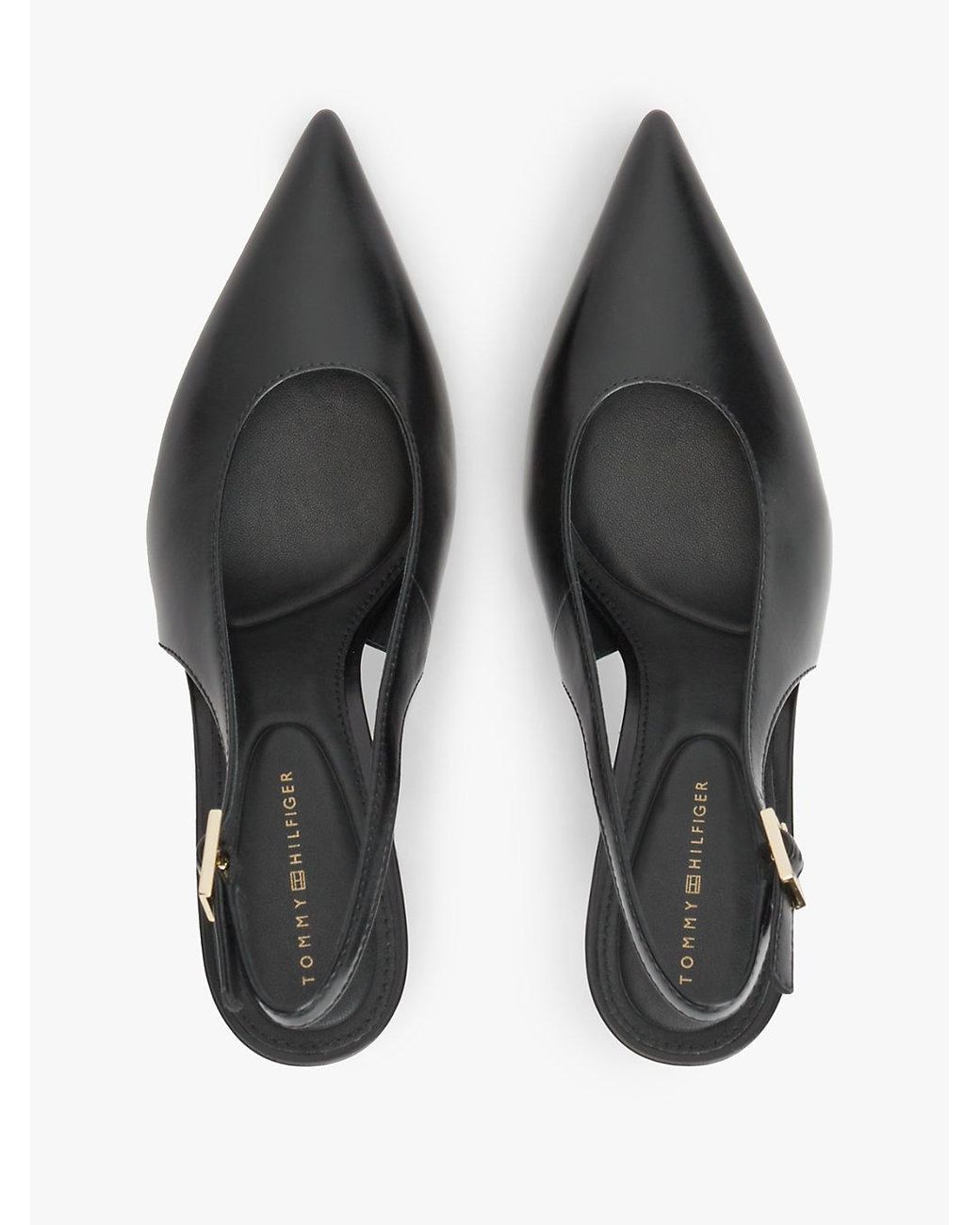 Tommy Hilfiger White Th Monogram Leather Slingback High Heels