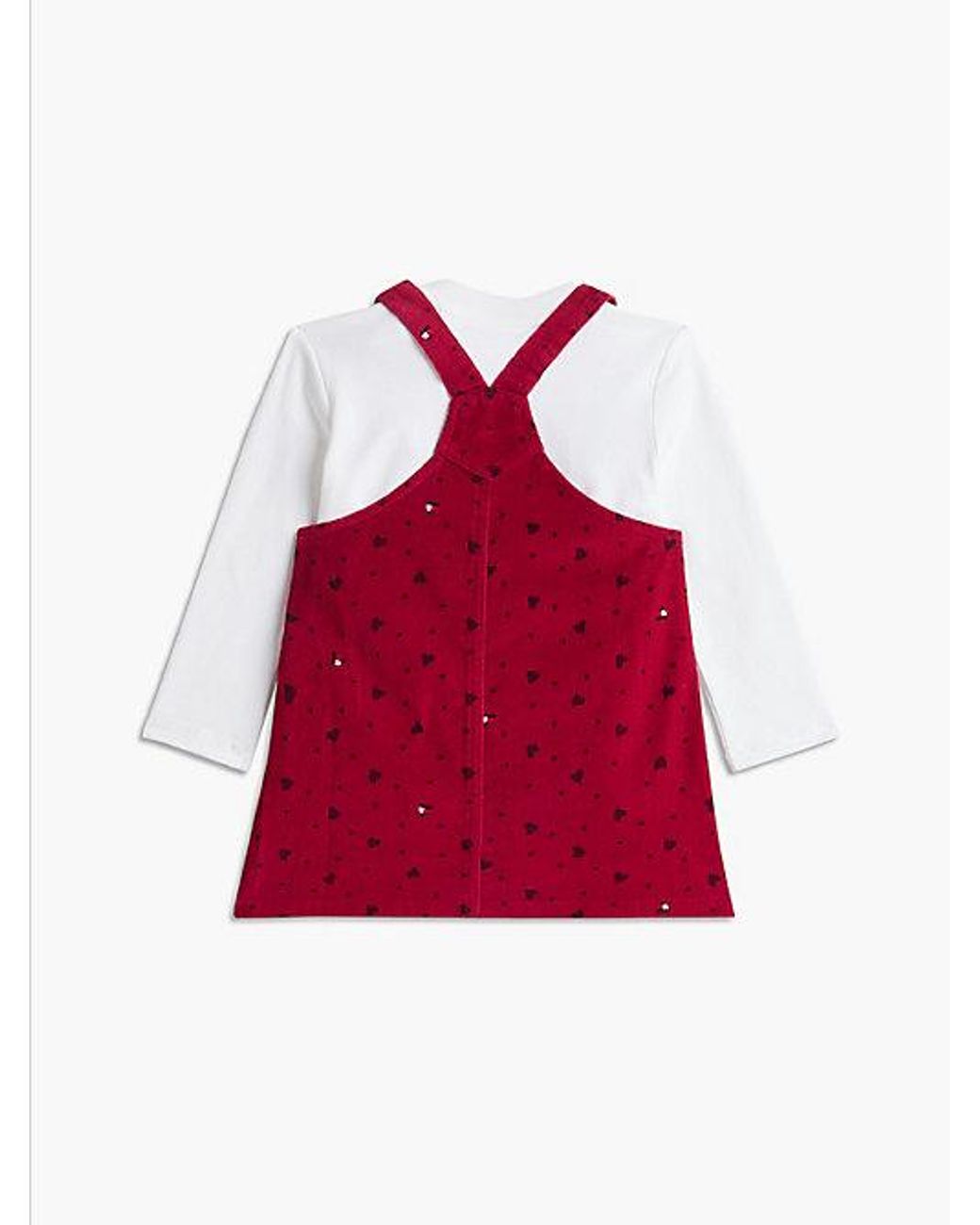 Tommy Hilfiger Red Relaxed Heart Dungaree Dress Set