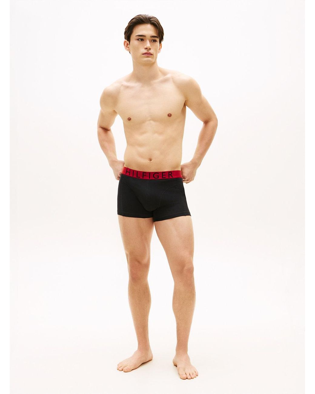 Tommy Hilfiger Black 3-Pack Logo Waistband Trunks for men