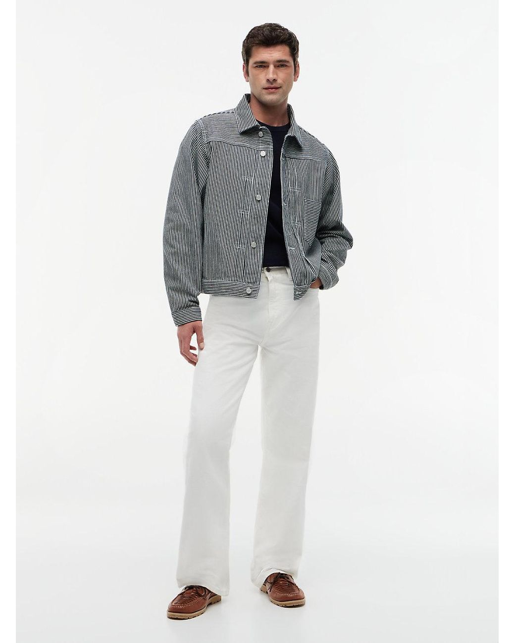 Tommy Hilfiger Gray Stripe Denim Jacket for men