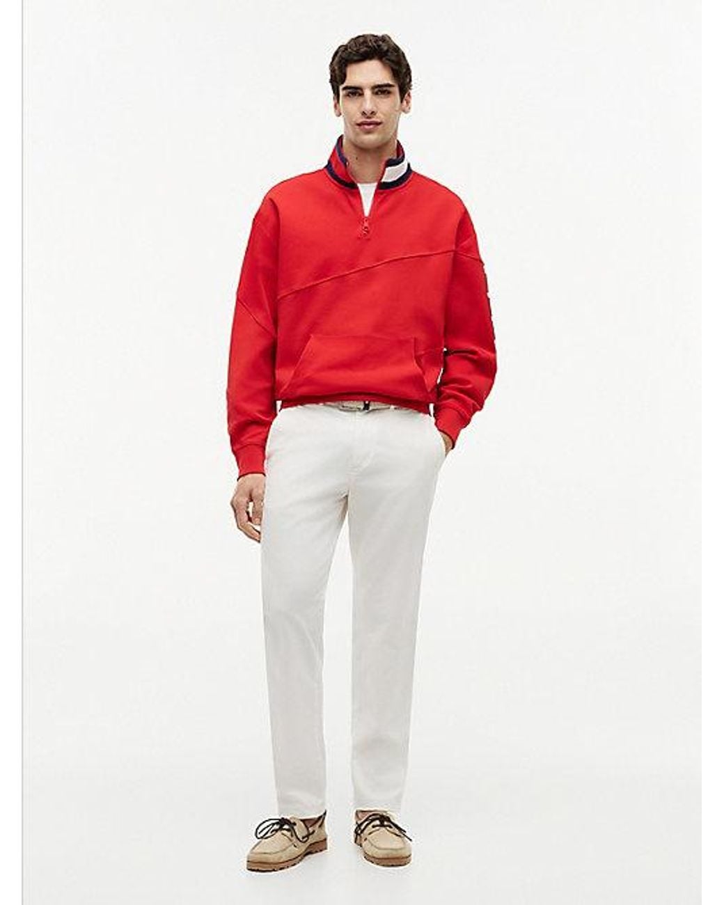 Tommy Hilfiger Red Tommy X U.s. Sail Gp Team Quarter-zip Sweatshirt