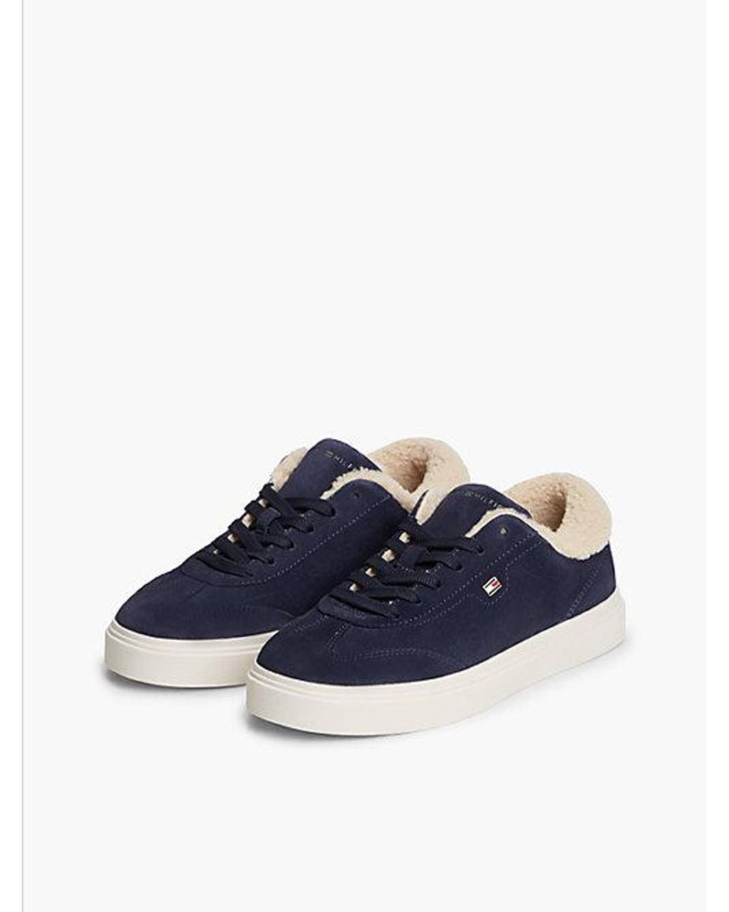 Tommy Hilfiger Blue Leather Warm Lined Cupsole Trainers