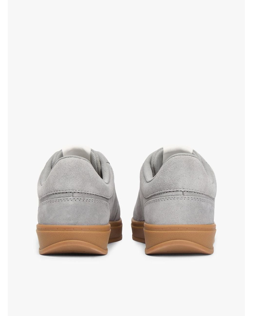 Tommy Hilfiger White Th Monogram Suede Court Trainers