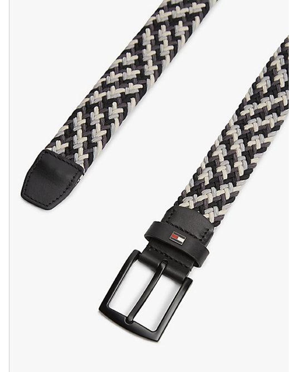 Tommy Hilfiger Denton Gevlochten Elastische Riem in het Black voor heren