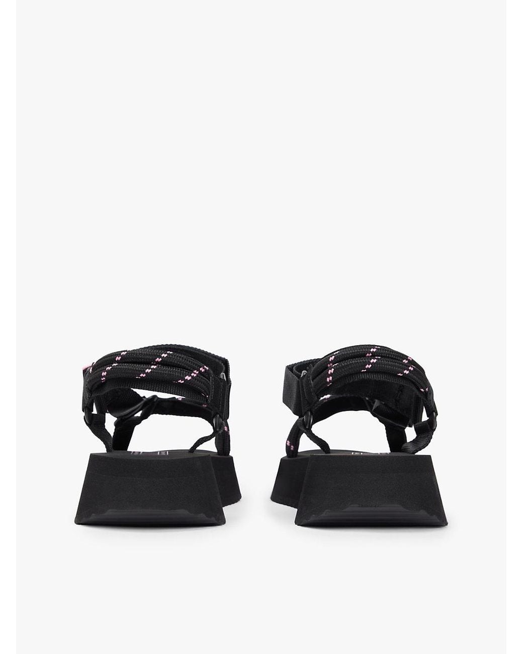 Tommy Hilfiger Black Webbing Rope Cleat Platform Sandals