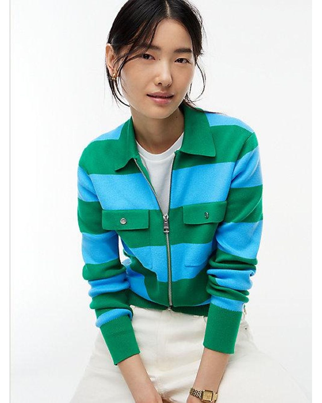 Tommy Hilfiger Blue Premium Knit Zip Thru Jumper