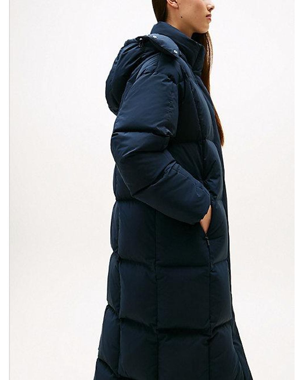Tommy Hilfiger Blue Water Repellent Longline Alaska Puffer Coat