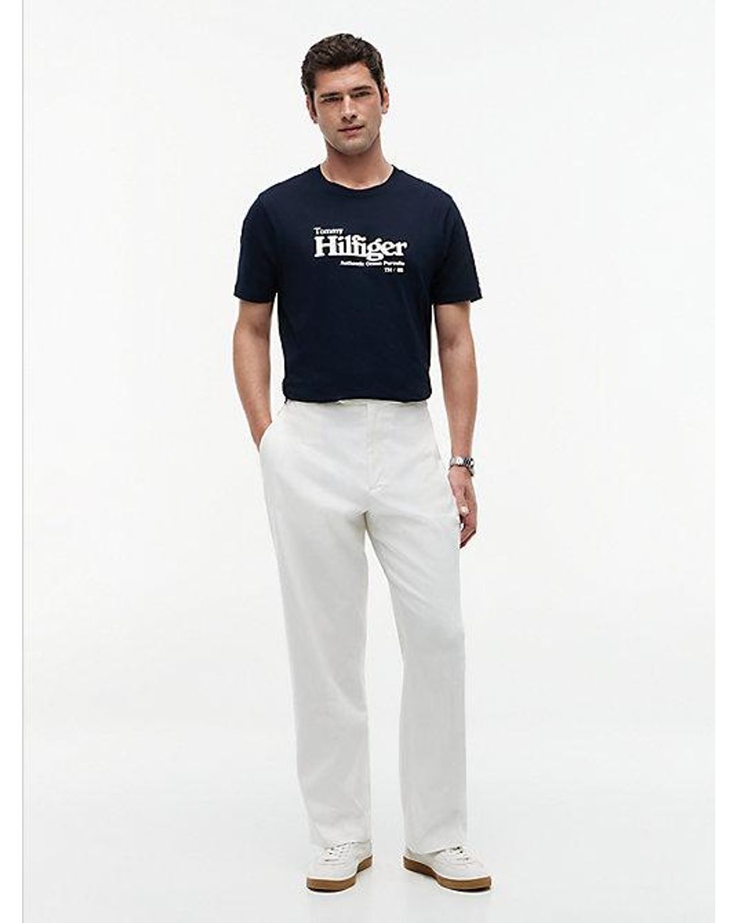 Tommy Hilfiger Blue Logo Graphic Jersey T-Shirt for men