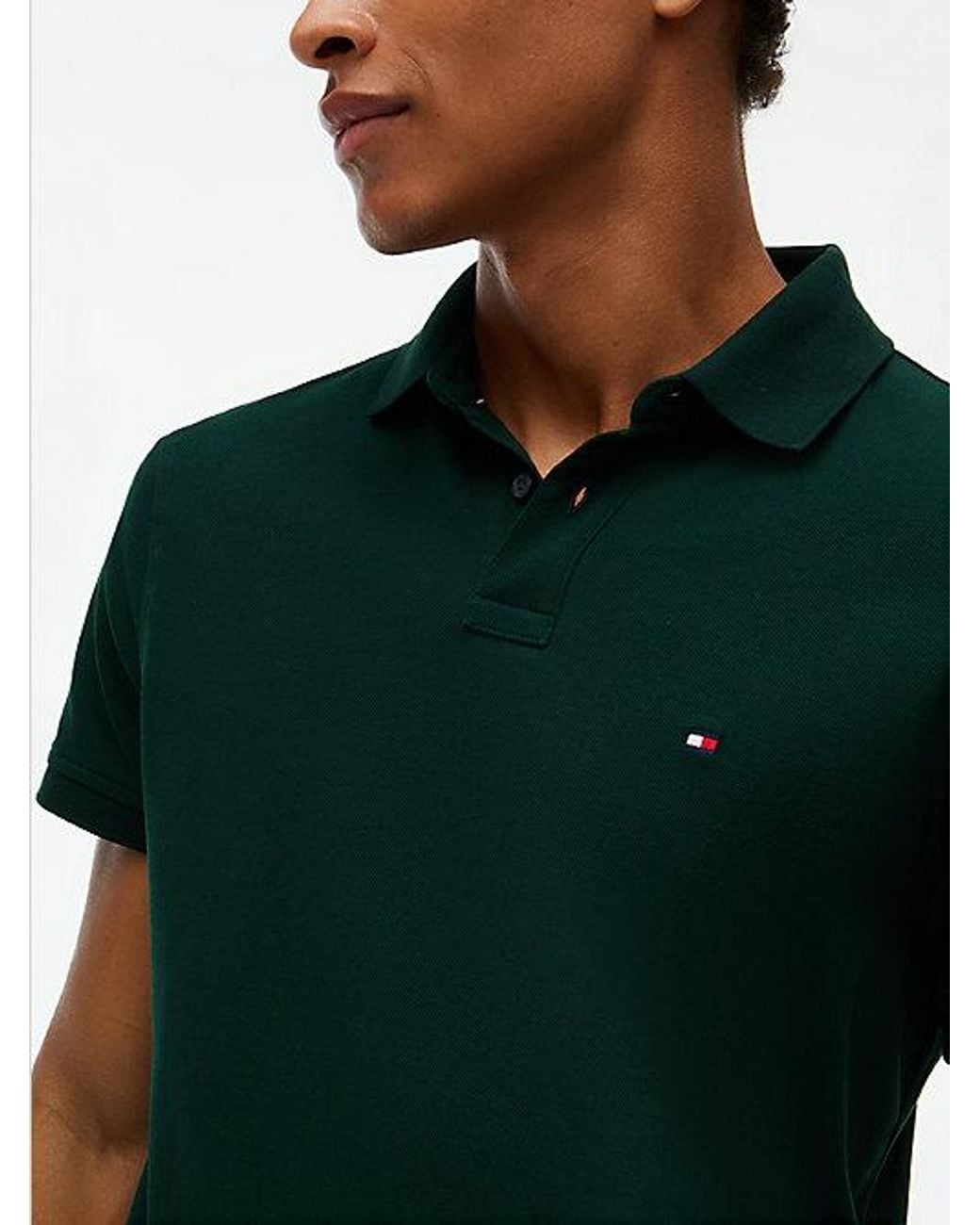 Tommy Hilfiger Green 1985 Regular Fit Pique Polo Shirt for men
