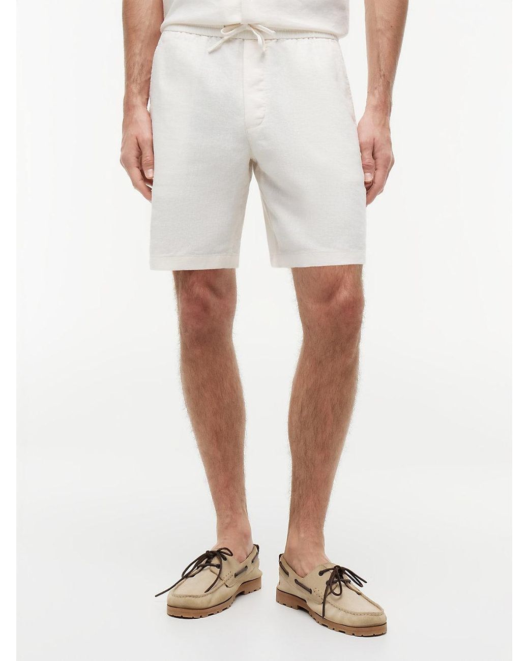 Tommy Hilfiger White Dover Linen Blend Regular Fit Chino Shorts for men