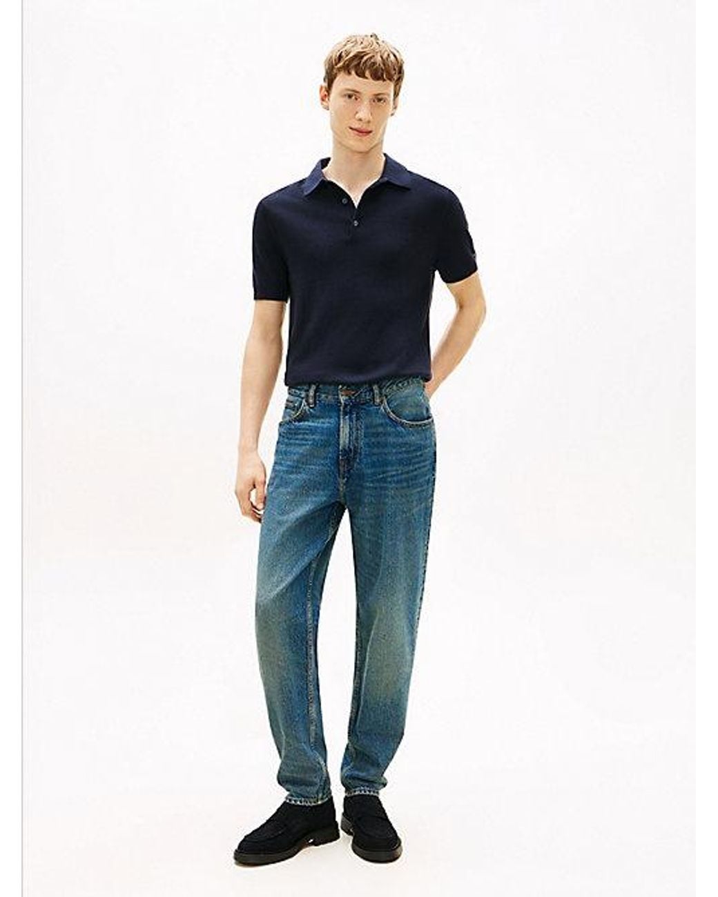 Tommy Hilfiger Blue Harlem Whiskered Tapered Leg Jeans for men