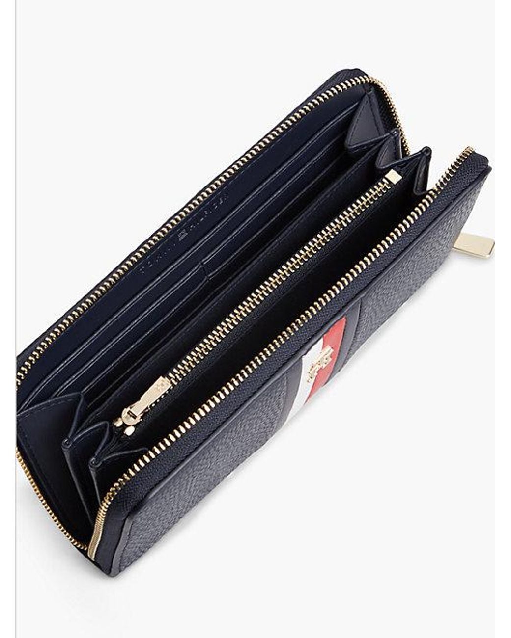 Tommy Hilfiger Blue Hilfiger Icon Global Stripe Zip Around Wallet