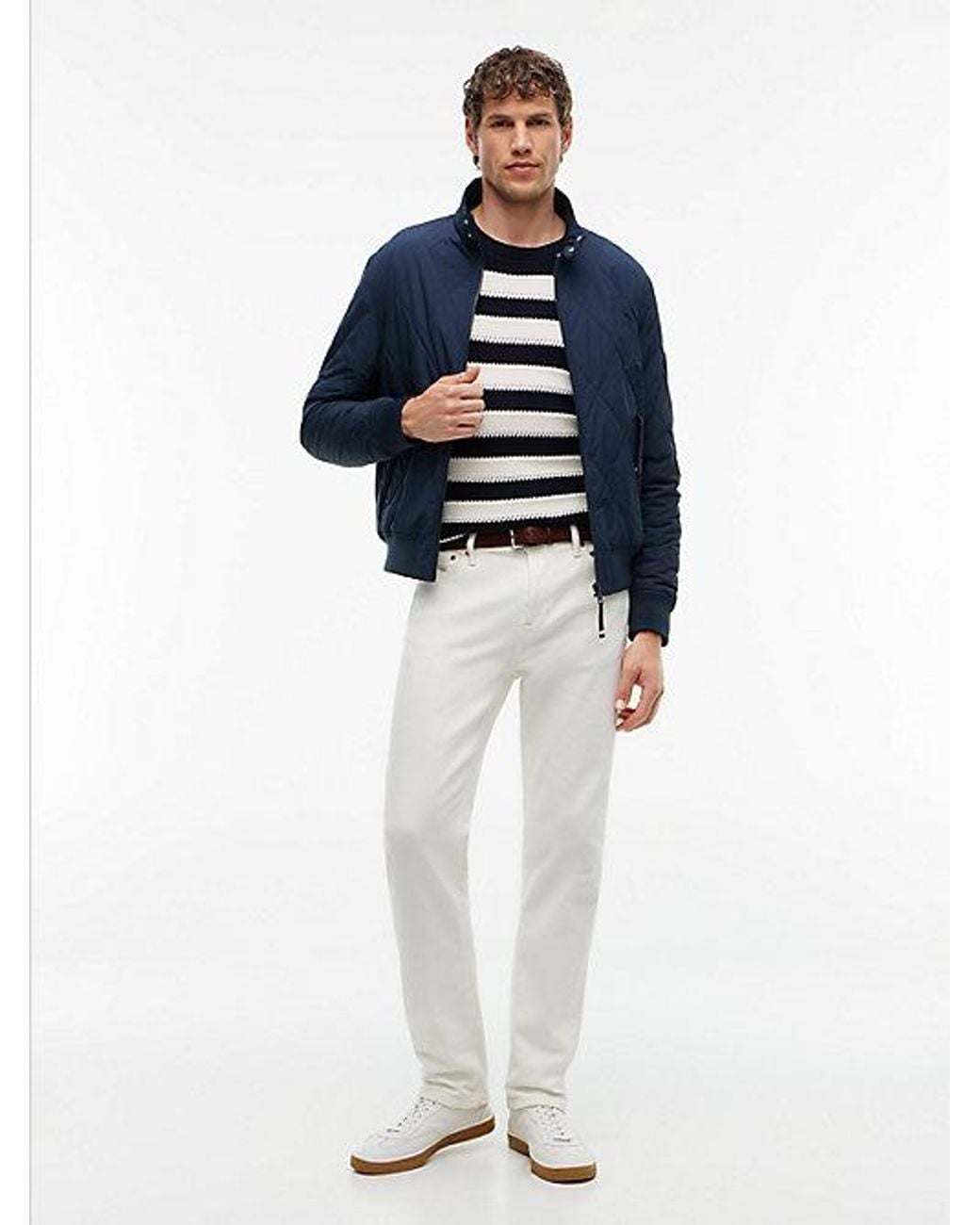 Tommy Hilfiger Blue Water Repellent Packable Quilted Harrington Jacket for men