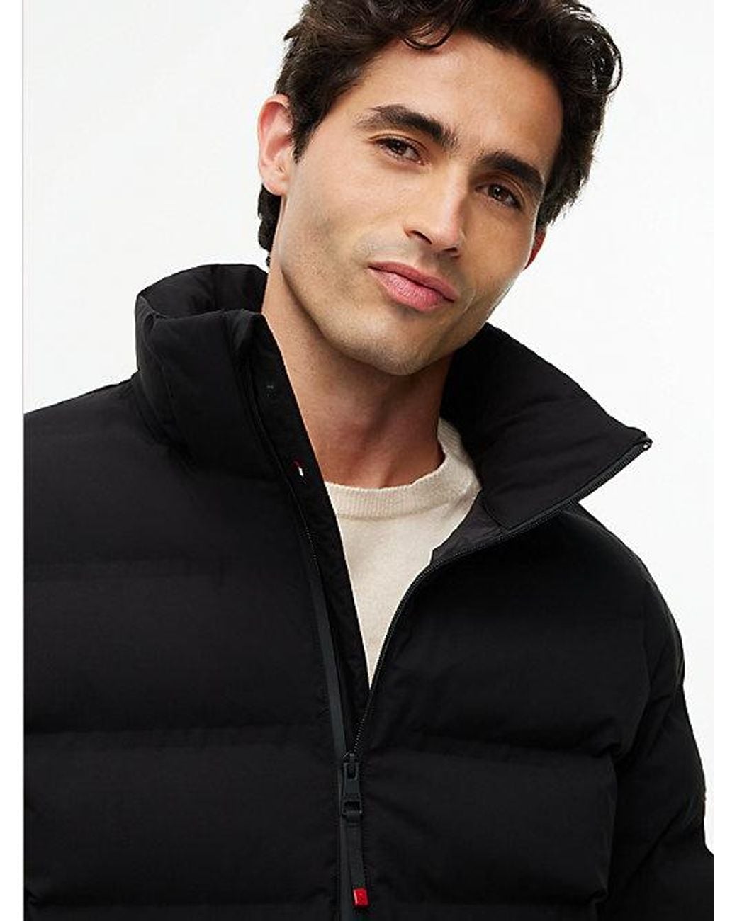 Tommy Hilfiger Black Performance Tech Padded Hooded Jacket for men