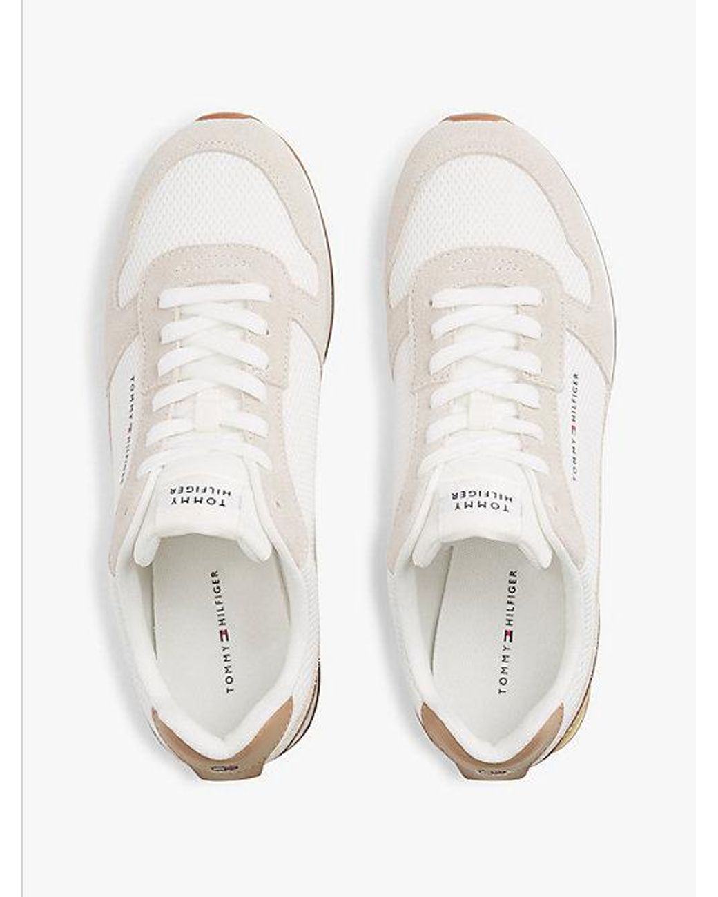 Tommy Hilfiger White Suede Lightweight Mesh Trainers for men