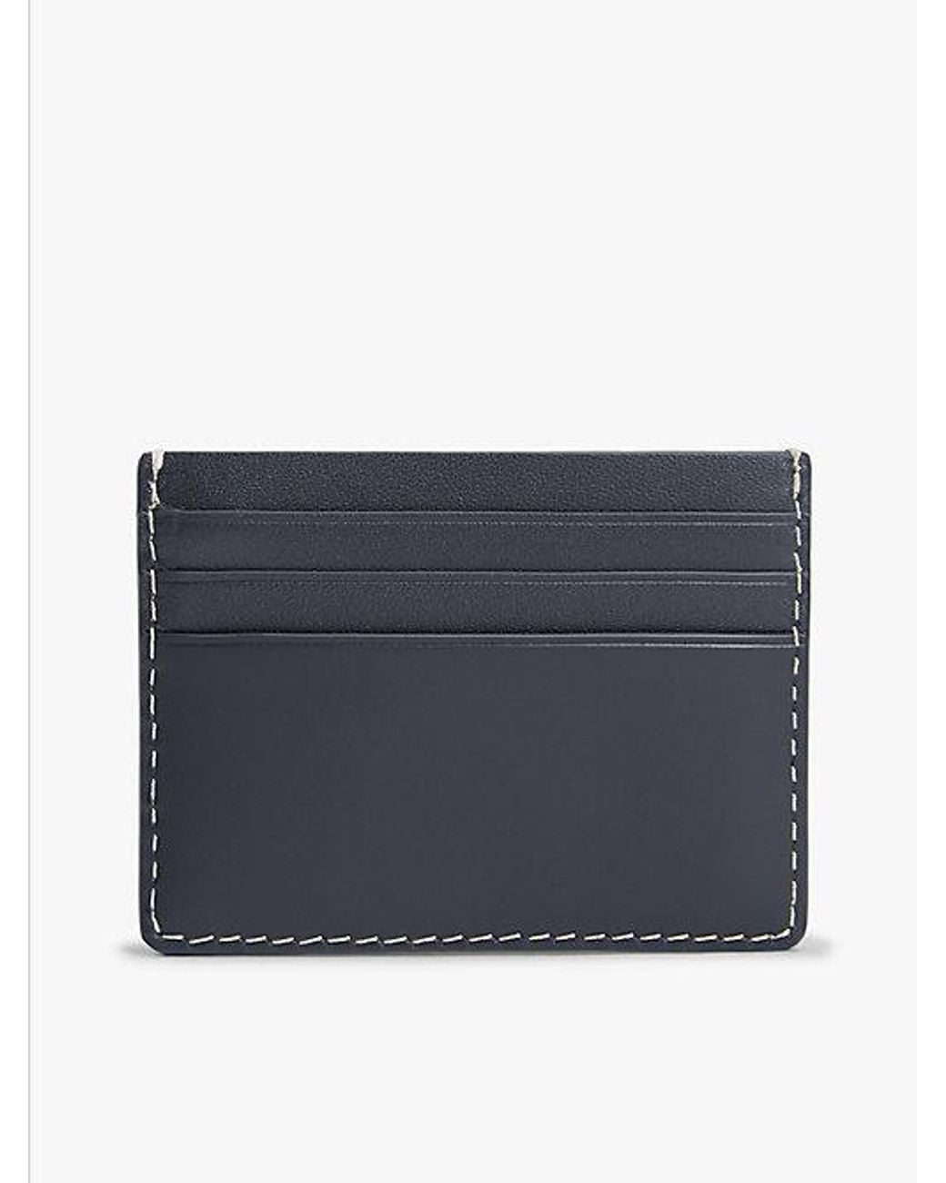 Tommy Hilfiger Blue Embossed Flag Leather Credit Card Holder for men