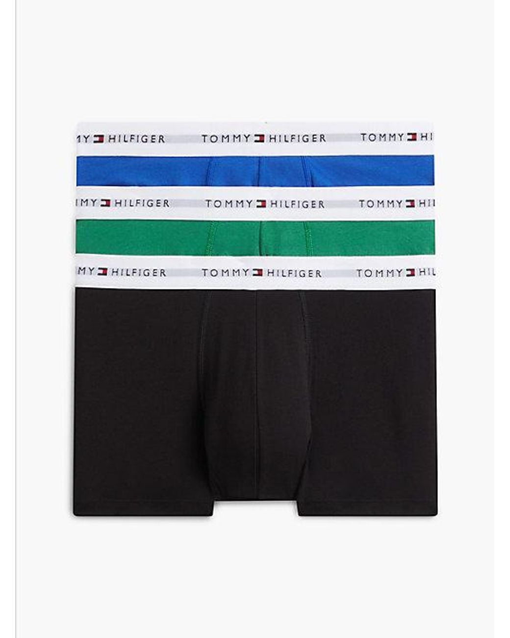 Tommy Hilfiger Black 3 Pack Signature Logo Waistband Trunks for men