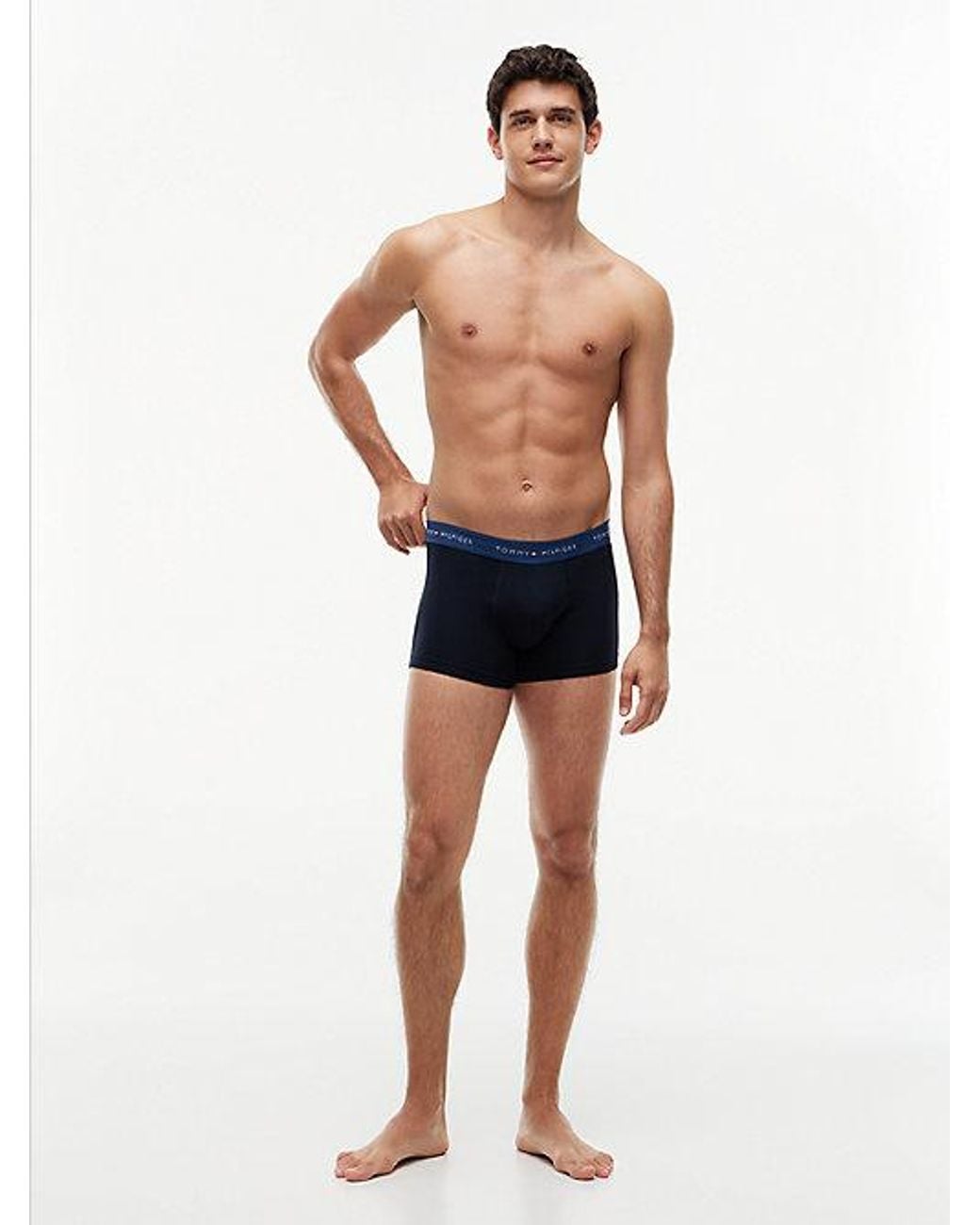Tommy Hilfiger Blue 5 Pack Signature Logo Waistband Trunks for men
