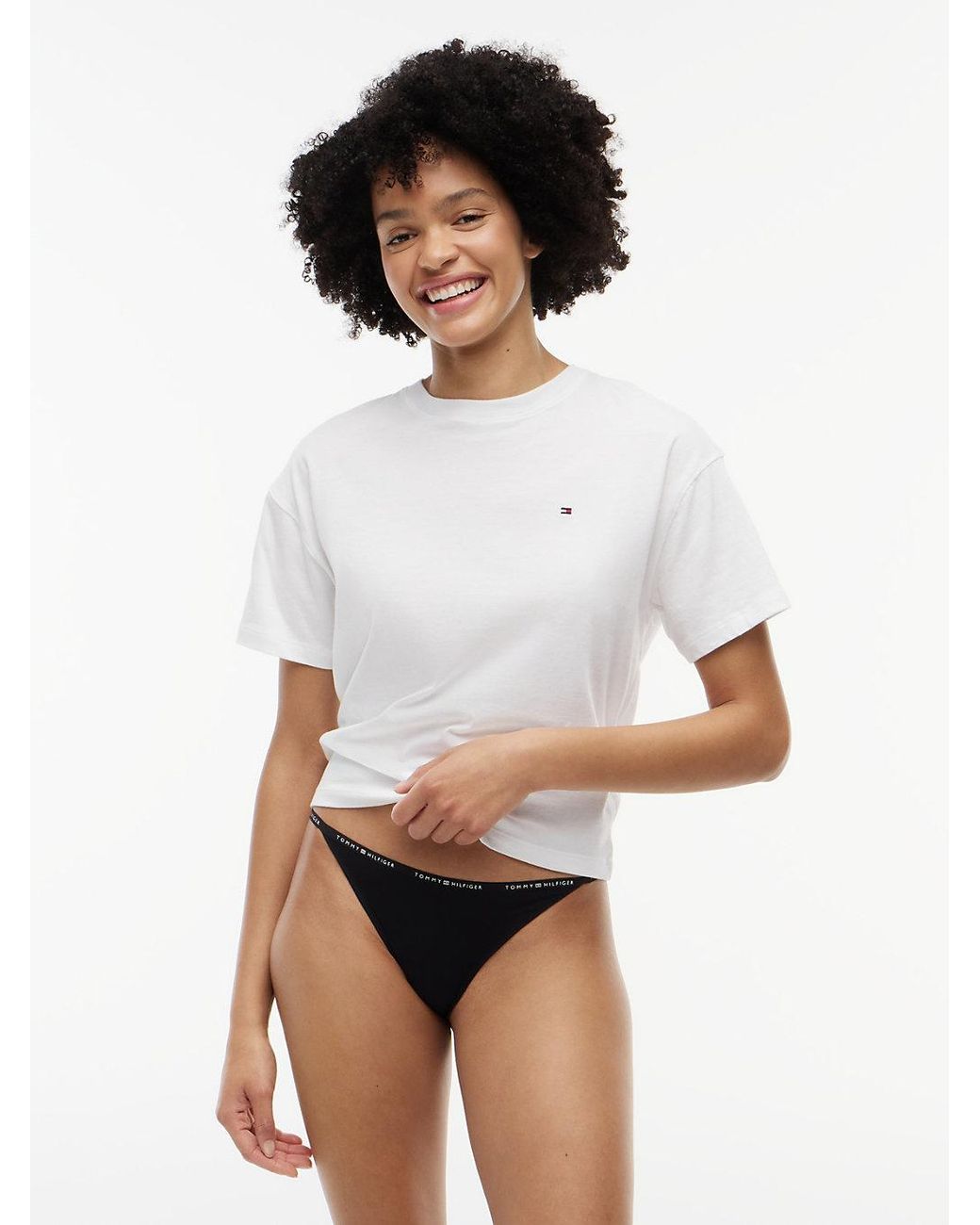 Tommy Hilfiger White 5-Pack Microfibre Thongs And Briefs