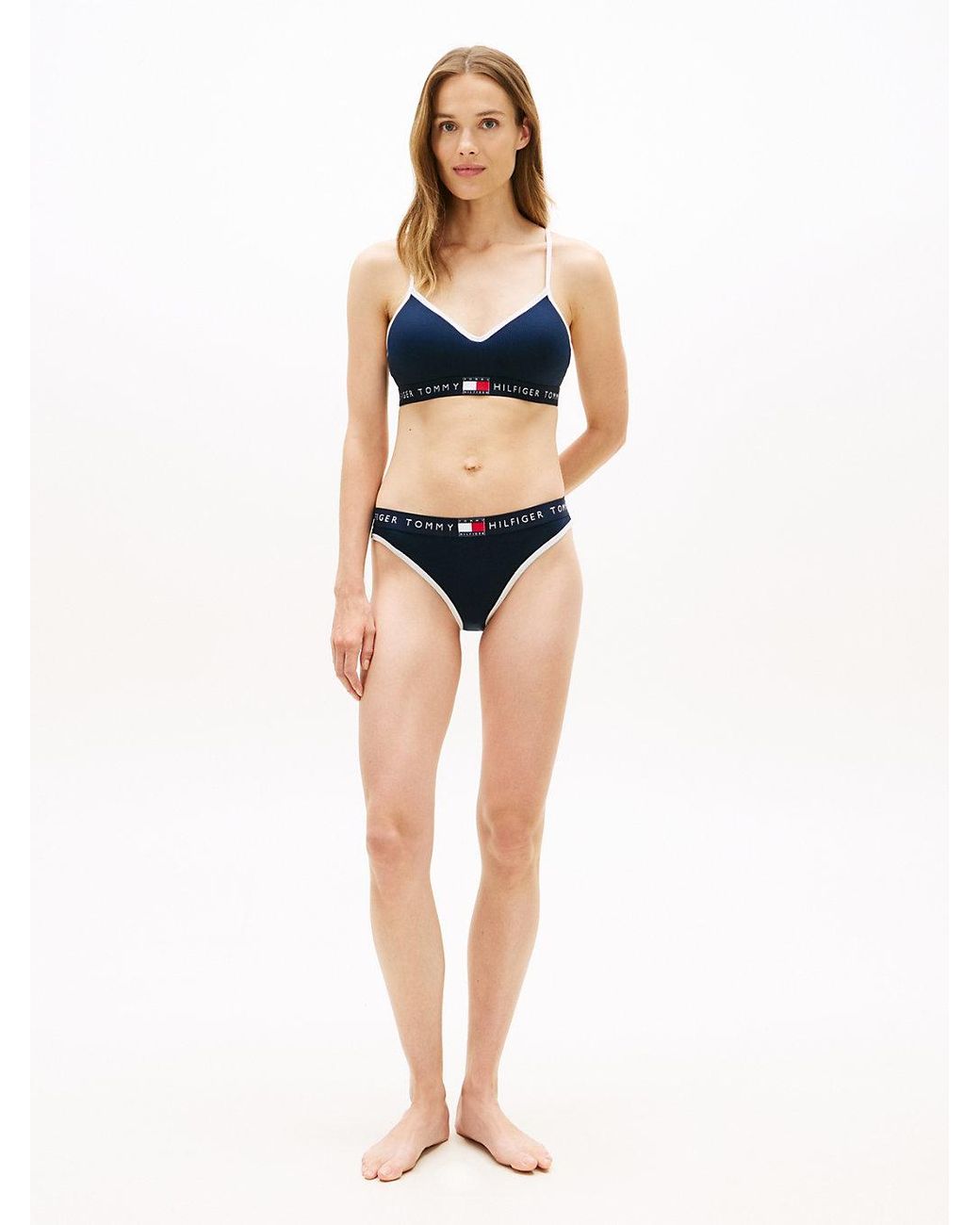 Tommy Hilfiger Blue Heritage Logo Ribbed Briefs
