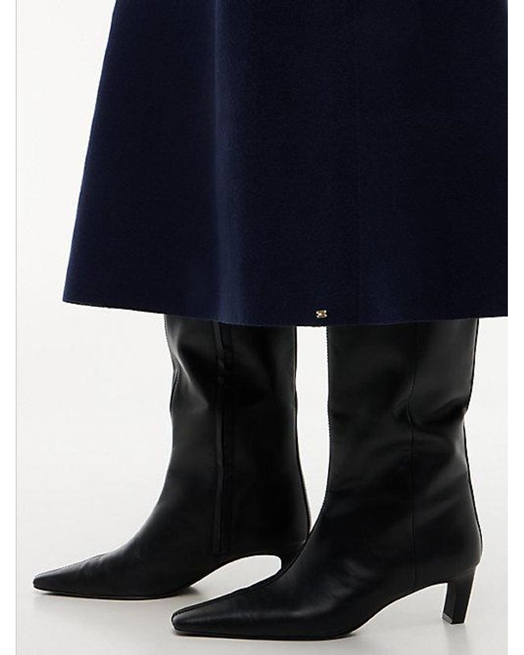 Tommy Hilfiger Blue Premium Knit Slim A Line Midi Skirt