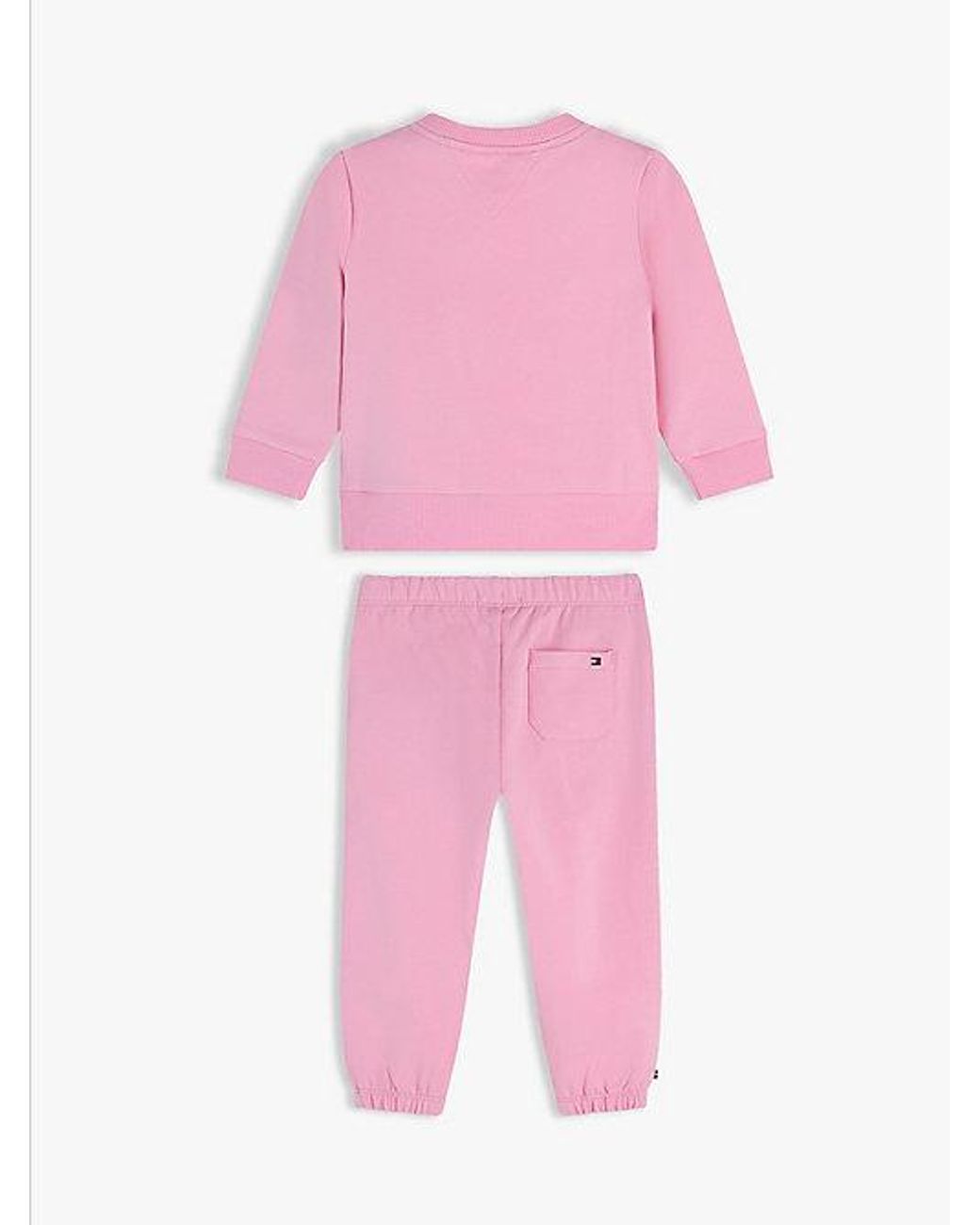 Tommy Hilfiger Pink Rope Logo Sweatshirt And Joggers Sets