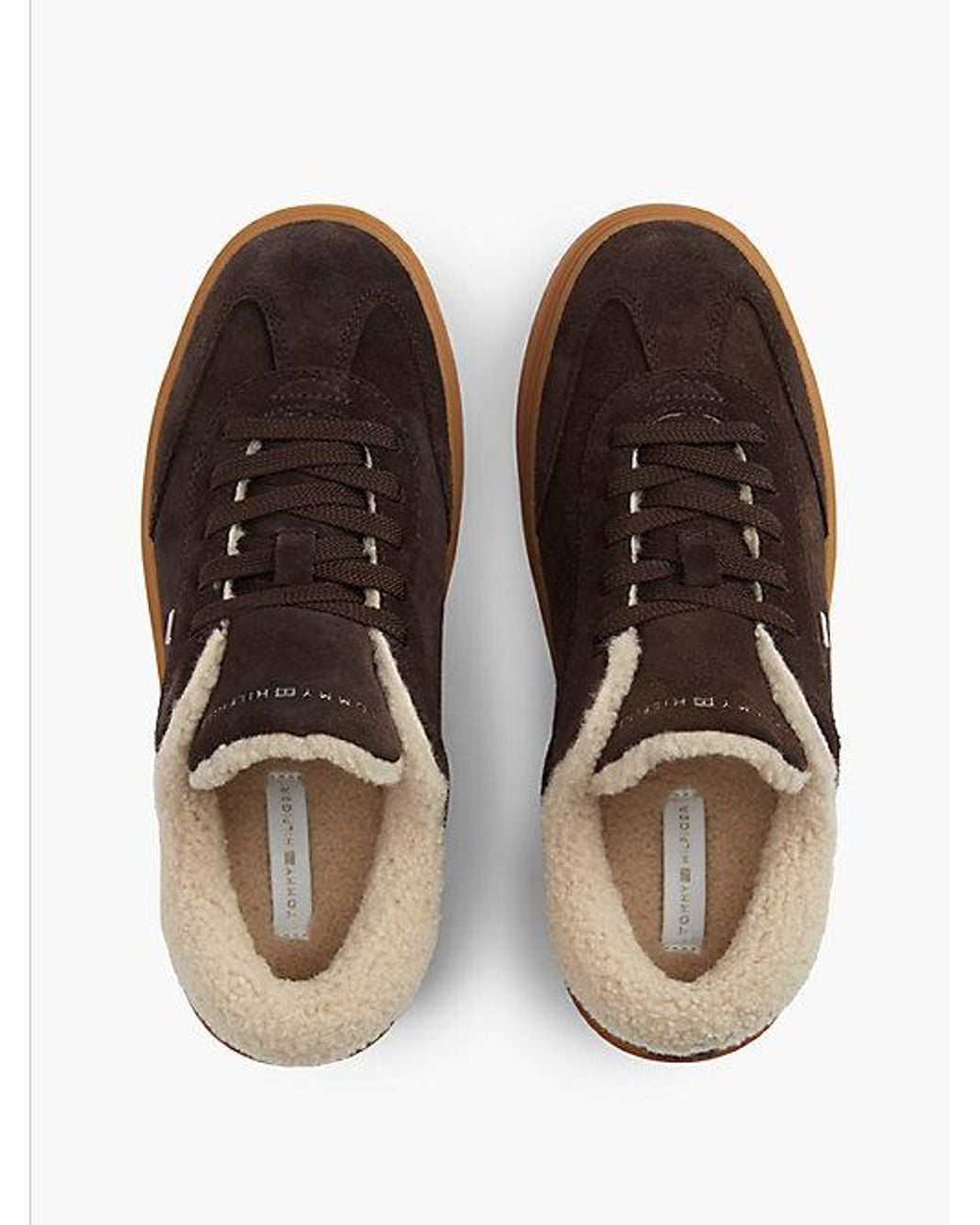 Tommy Hilfiger Brown Leather Warm Lined Cupsole Trainers