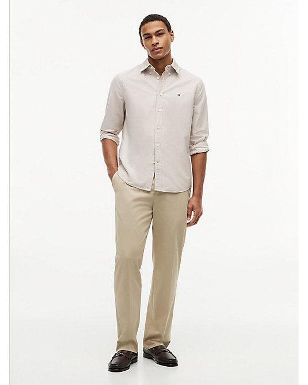 Tommy Hilfiger Natural Heritage Oxford Solid Regular Long Sleeve Shirts for men