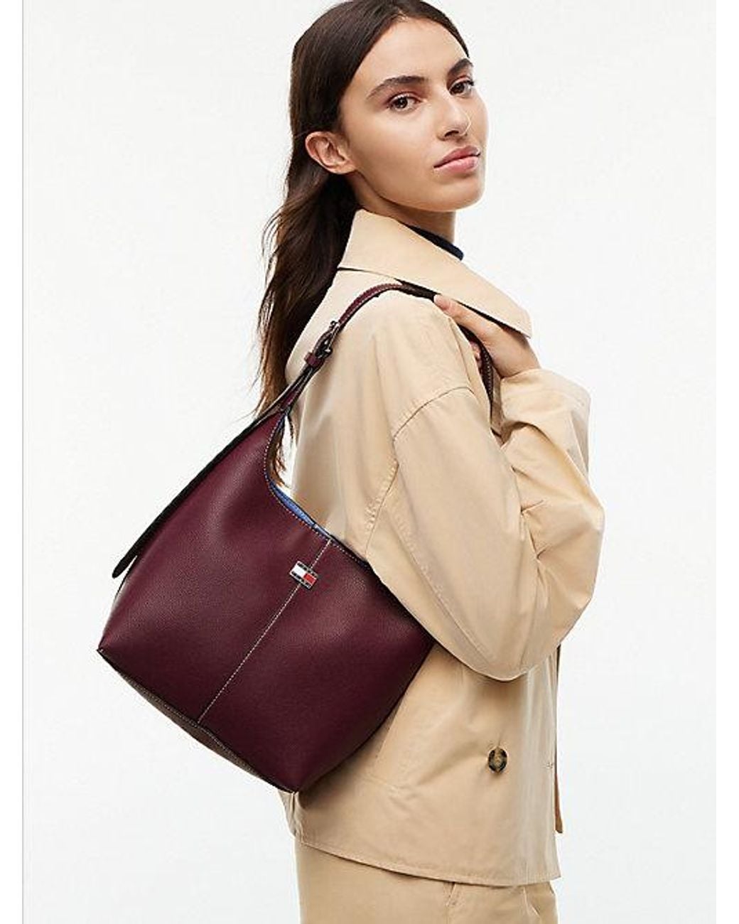 Tommy Hilfiger Purple Tommy Jeans City Logo Plaque Hobo Bag