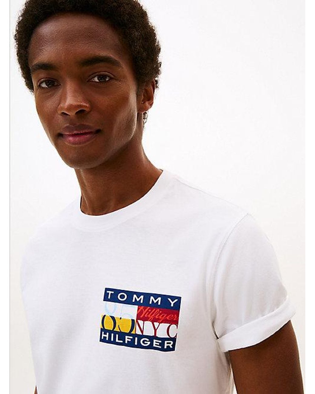 Tommy Hilfiger White Colour Flag Tee for men